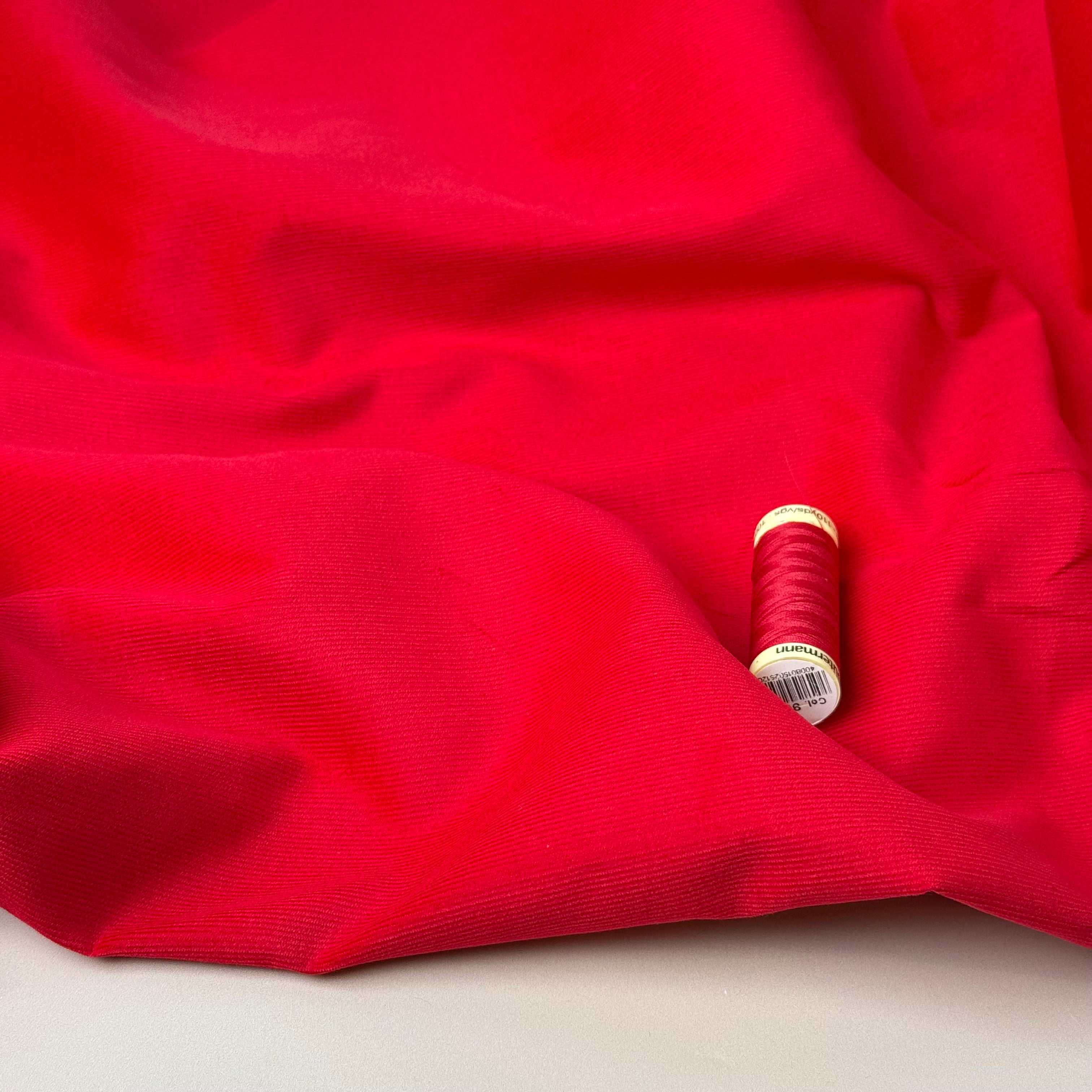 21 Wale Cotton Needlecord in Red