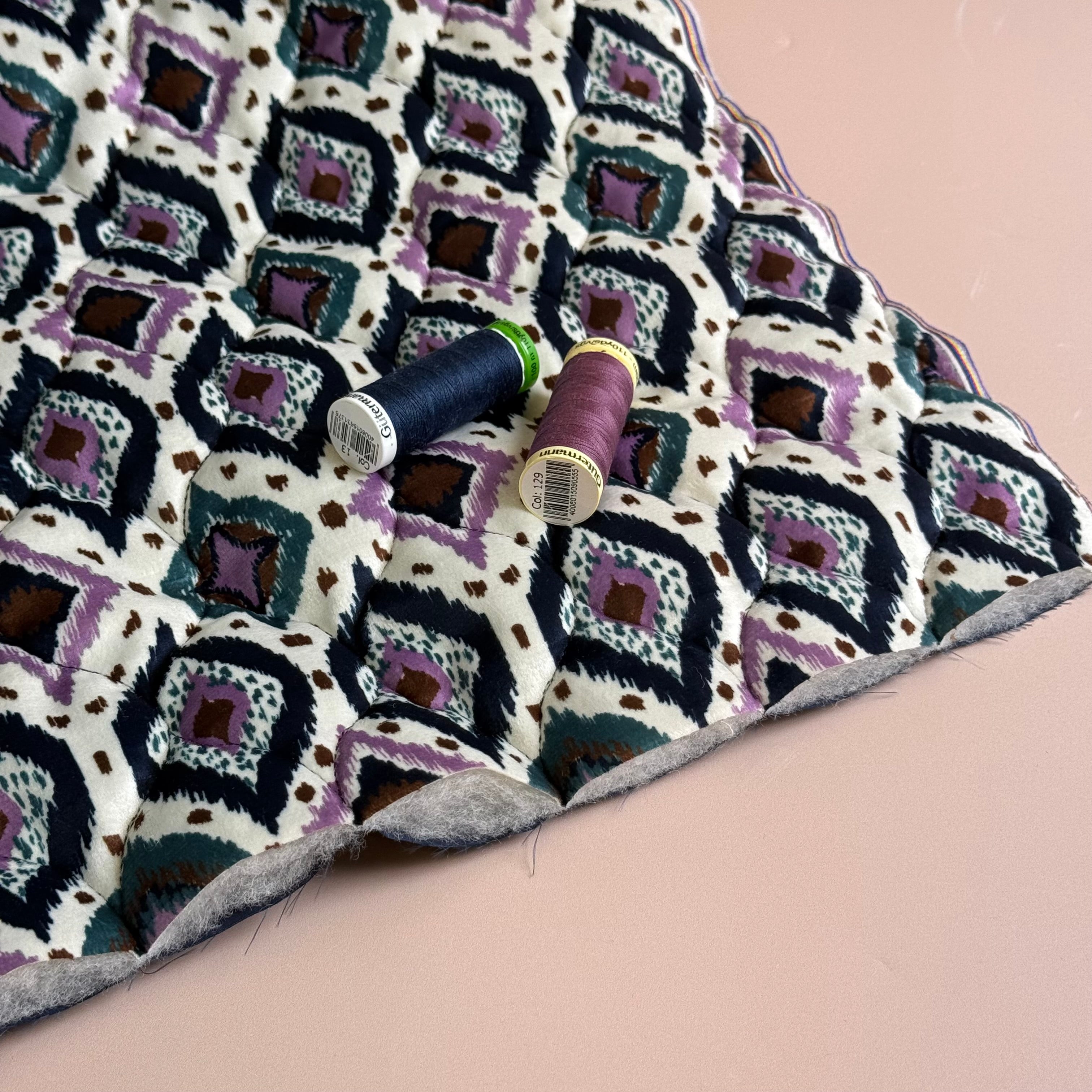 Bohemian Quilted Velvet Coating Fabric