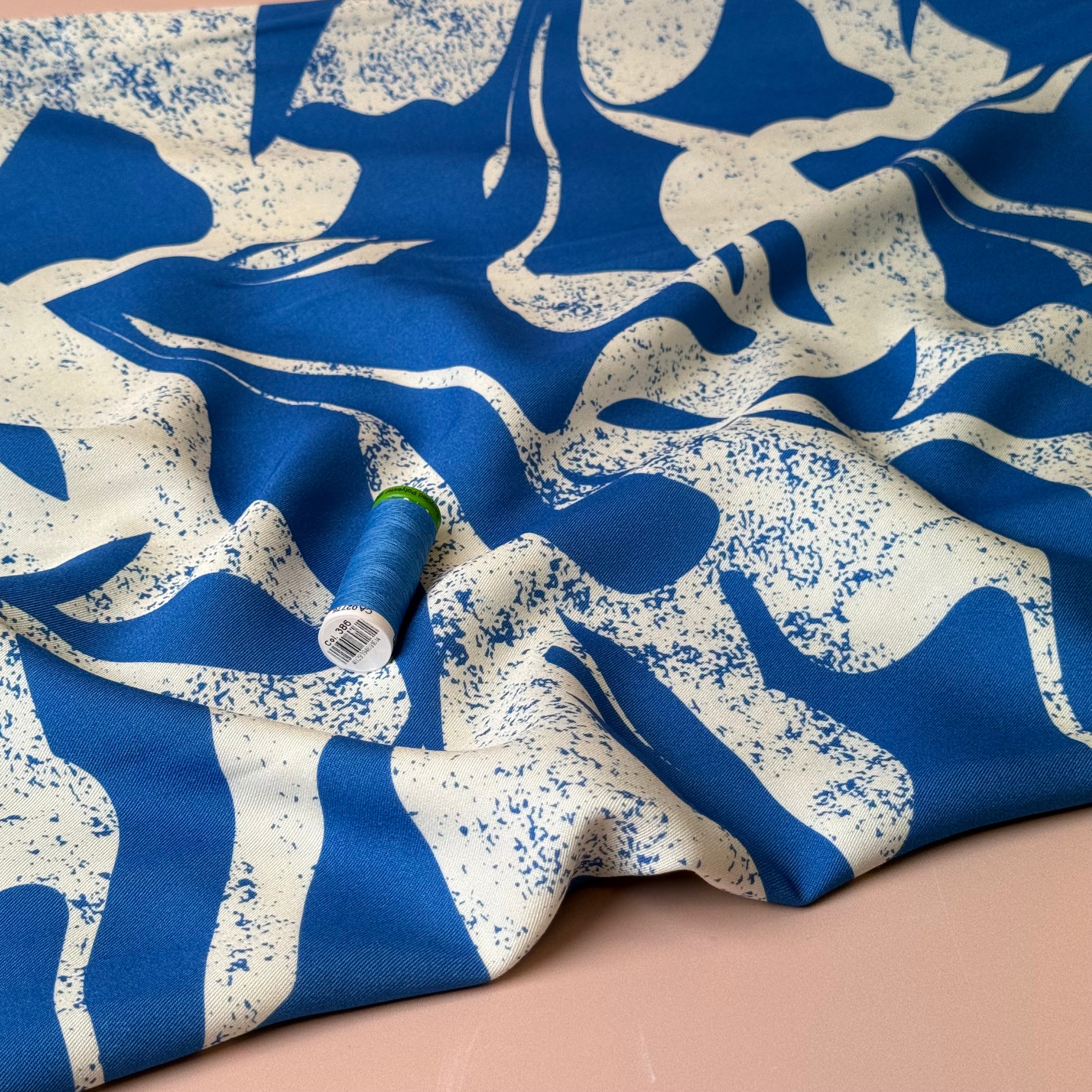 Light & Lush - Mediterranean Waves Viscose Twill Fabric
