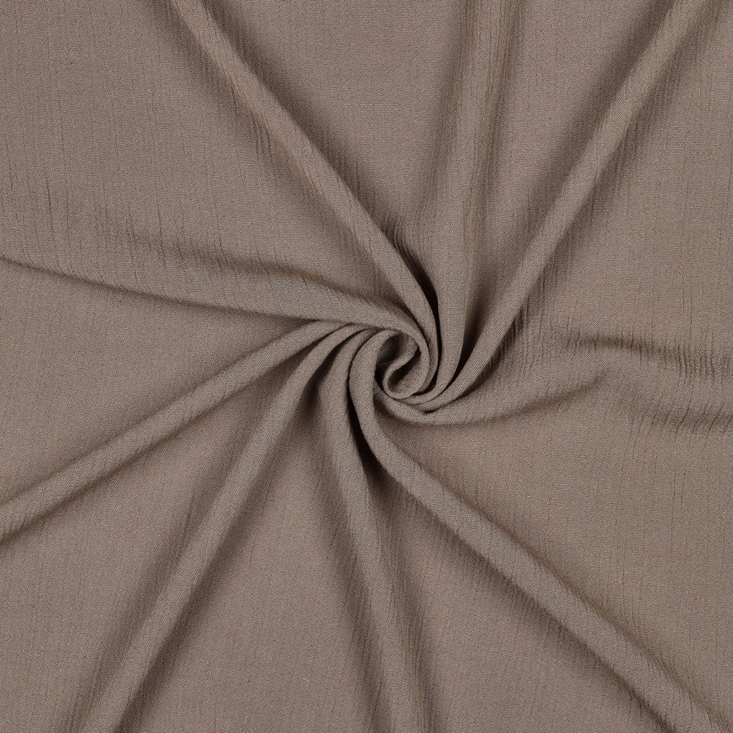 REMNANT 0.64 Metre - Crinkle Viscose Linen Blend Fabric in Latte