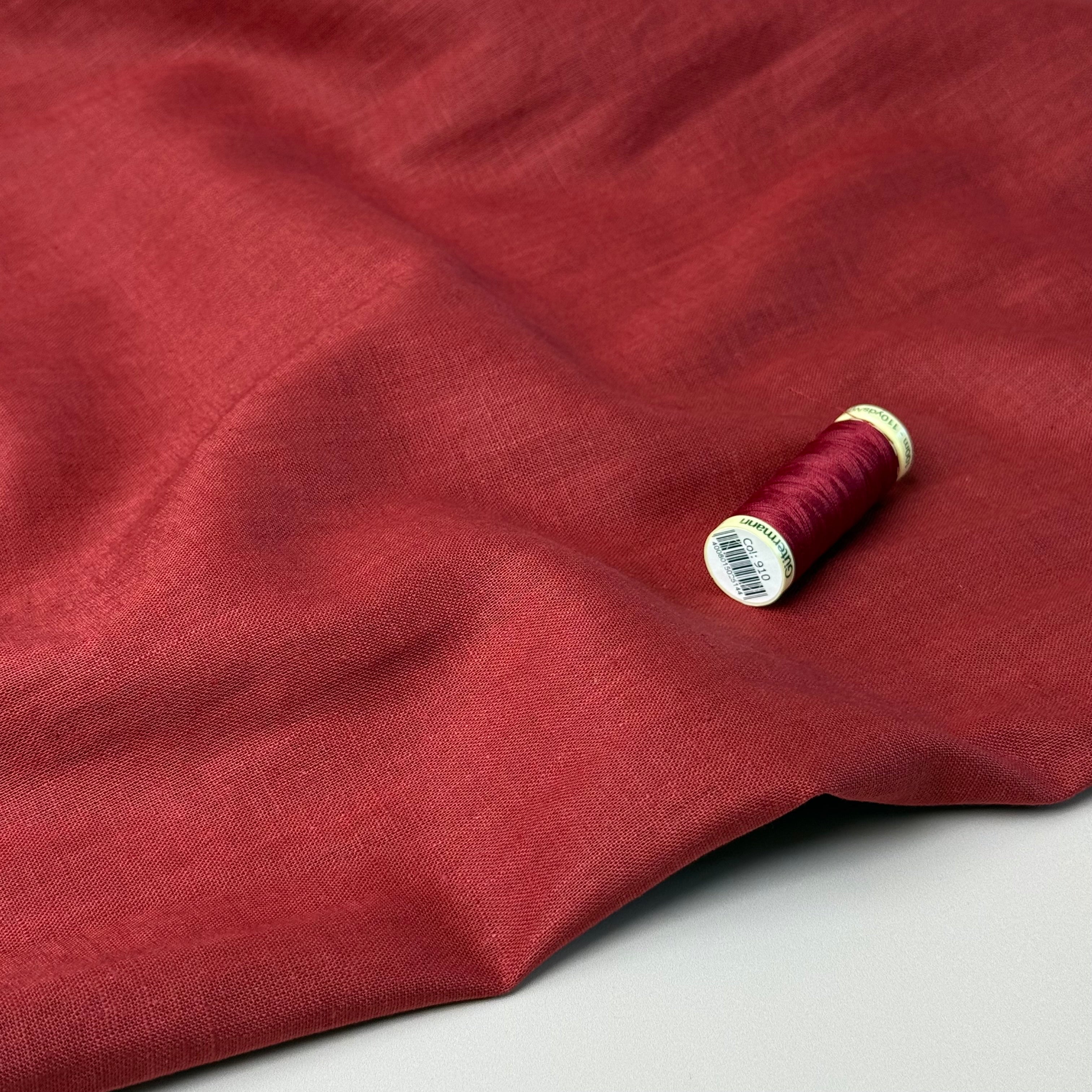 Breeze LIGHT Wine Red - Enzyme Washed Linen Fabric