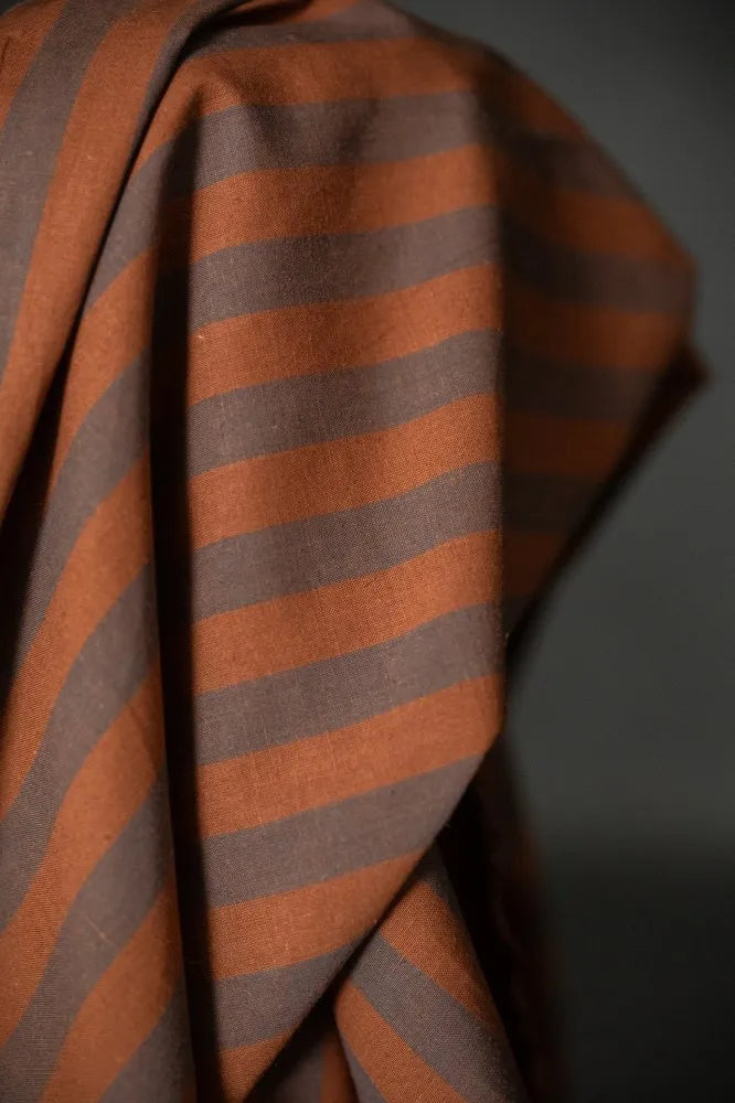 Merchant & Mills - Double Chocolate Organic Cotton Linen Stripe