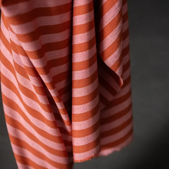 Merchant & Mills - Pink Blush Organic Cotton Linen Stripe