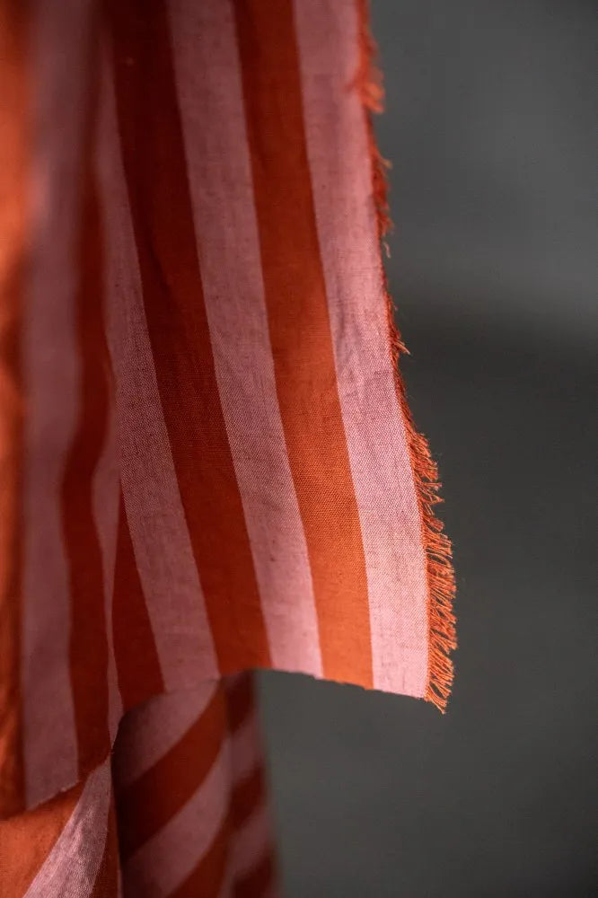 Merchant & Mills - Pink Blush Organic Cotton Linen Stripe