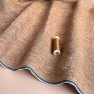 REMNANT 0.29 Metre - Yarn Dyed Pure Linen Fabric in Tobacco
