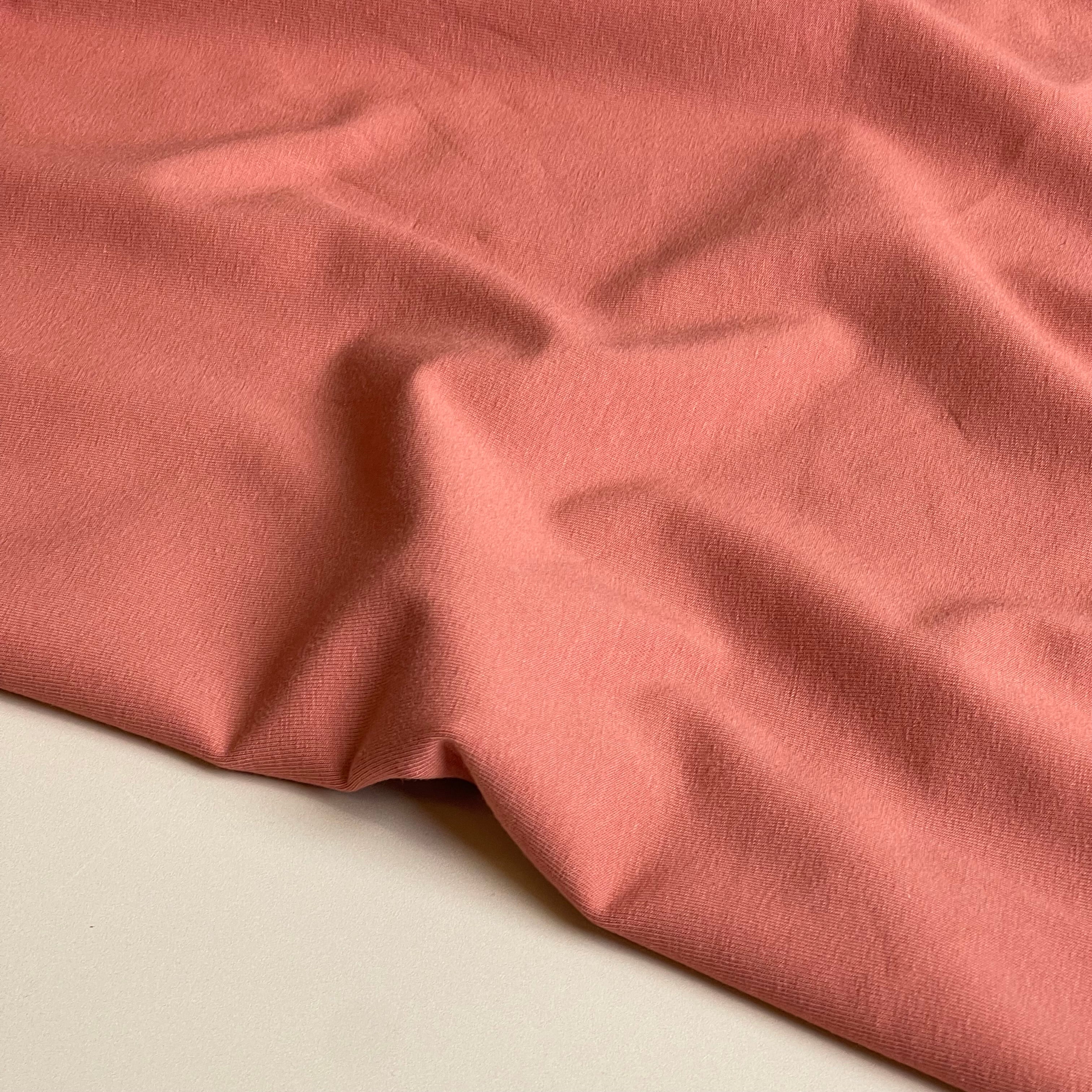 Essential Chic Carmine Pink Plain Cotton Jersey Fabric