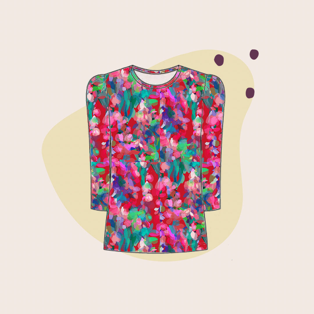 Summer Party - Lupine Petals Red Organic Cotton Jersey