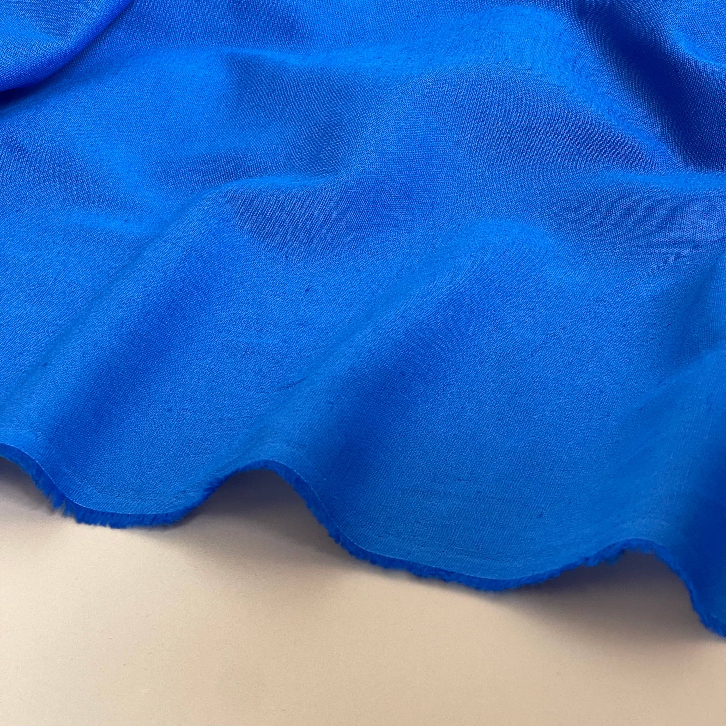 Ex-Designer Deadstock - Cobalt Blue Cotton Linen Blend Fabric