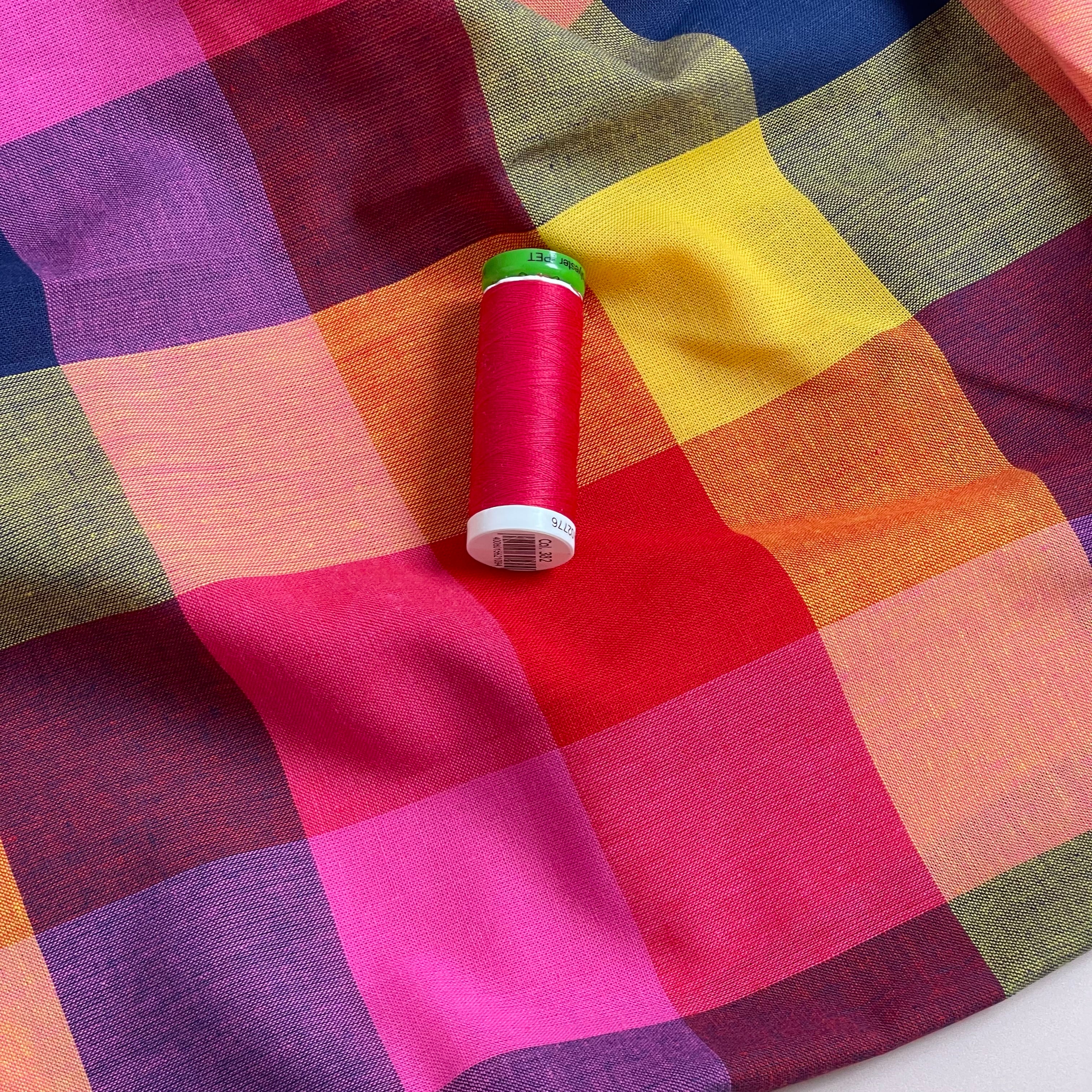 Ex-Designer Deadstock Jaipur Plaid Yarn Dyed Cotton Fabric