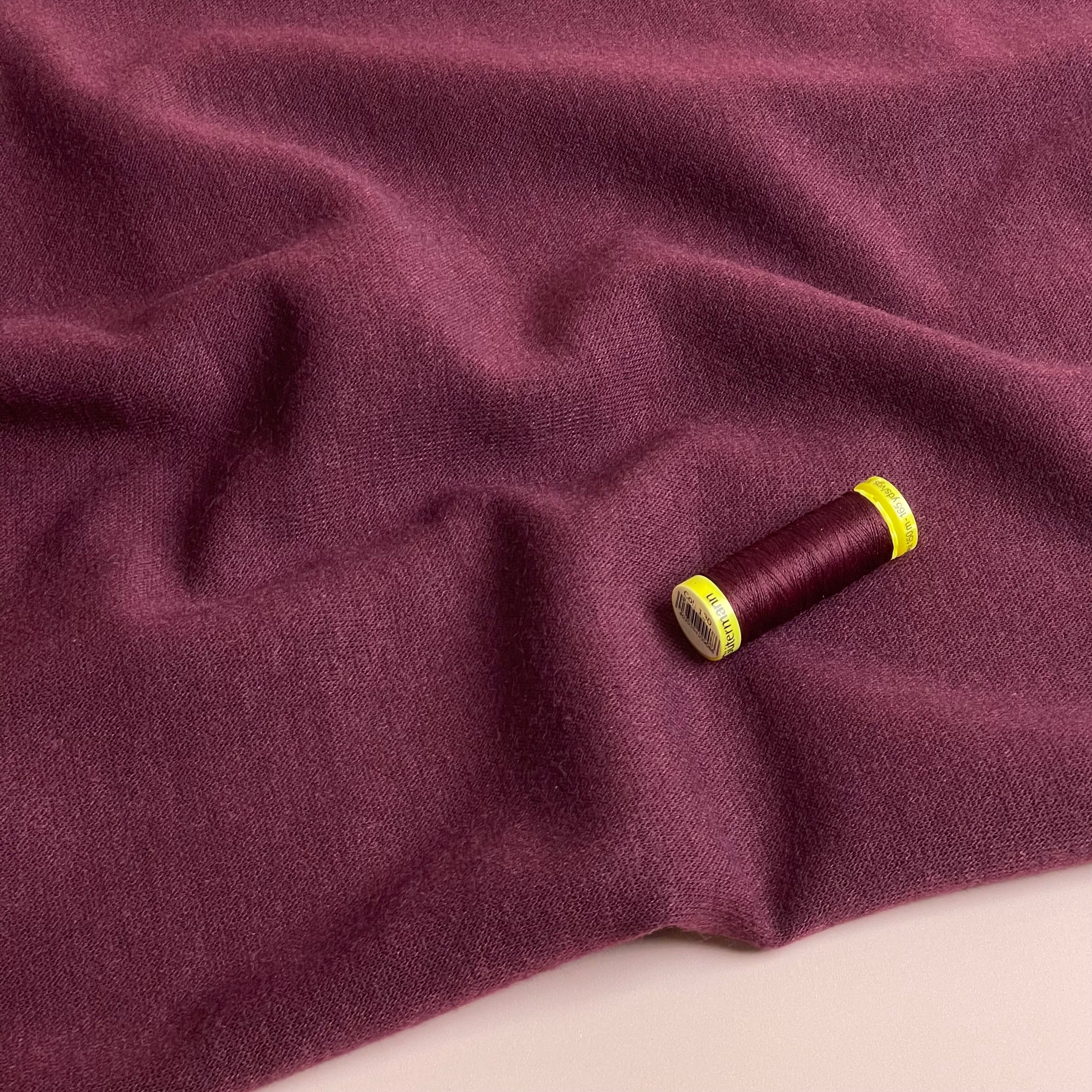 Soft Touch Viscose Blend Sweater Knit in Burgundy