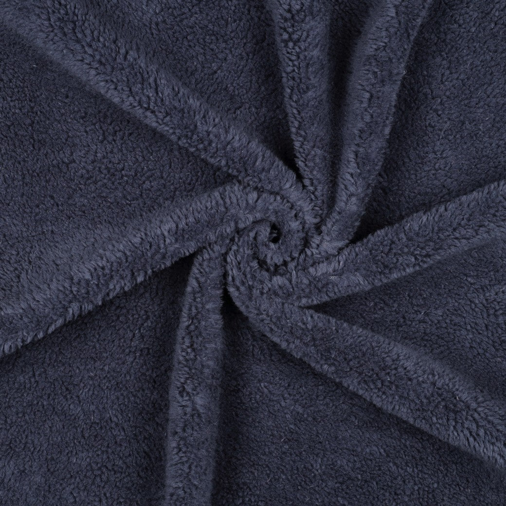 Cotton Teddy Fabric in Denim Blue
