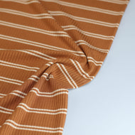 Derby Slim Stripe Ribbed Jersey in Toffee with TENCEL™ Modal Fibres