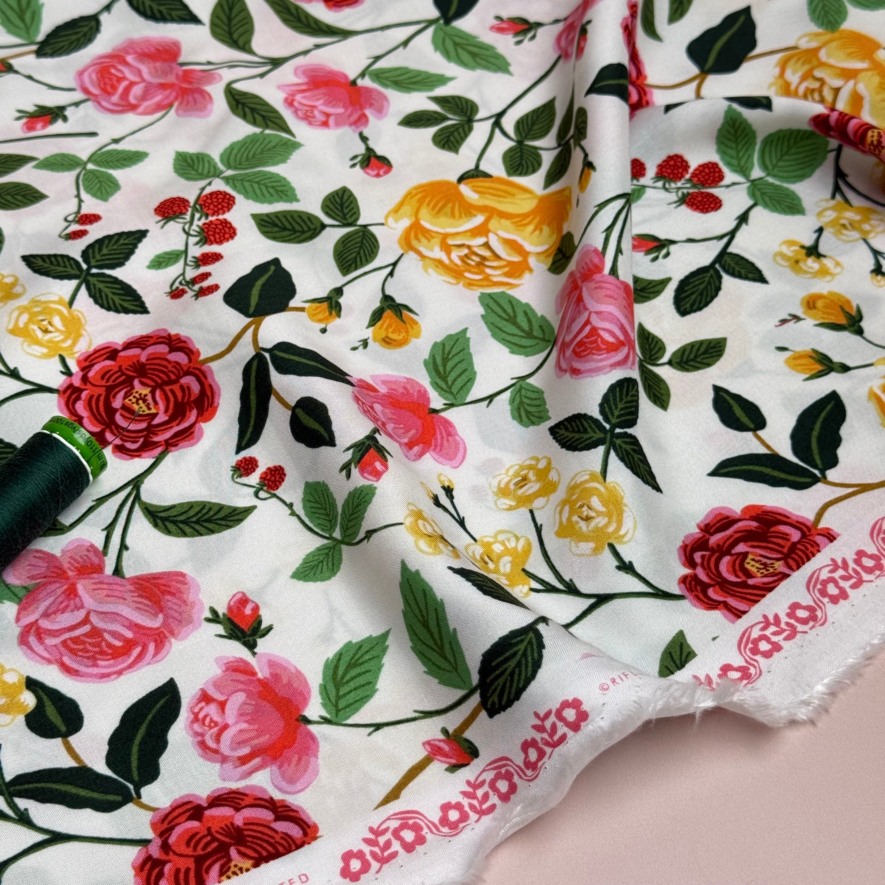 Rifle Paper Co - Roses in Cream Rayon from English Rose