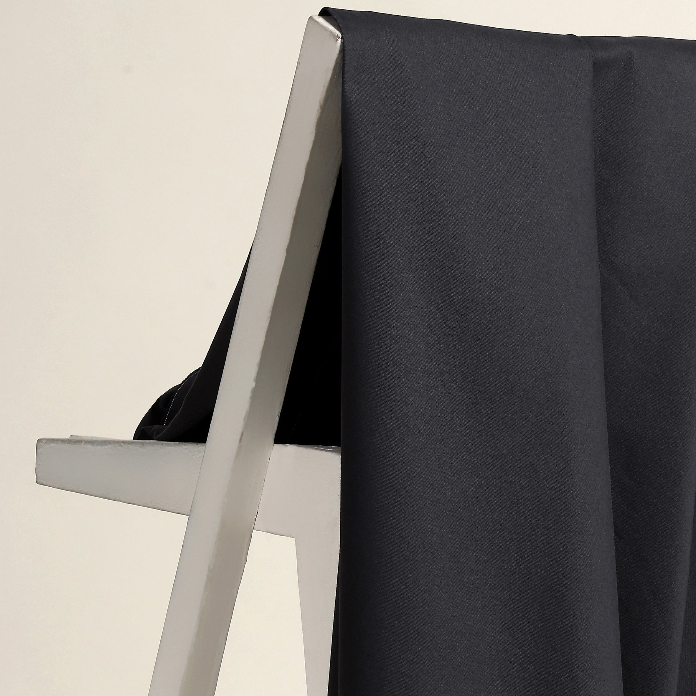 Atelier Brunette - Stretch Cotton Gabardine Chino Fabric in Deep Charcoal