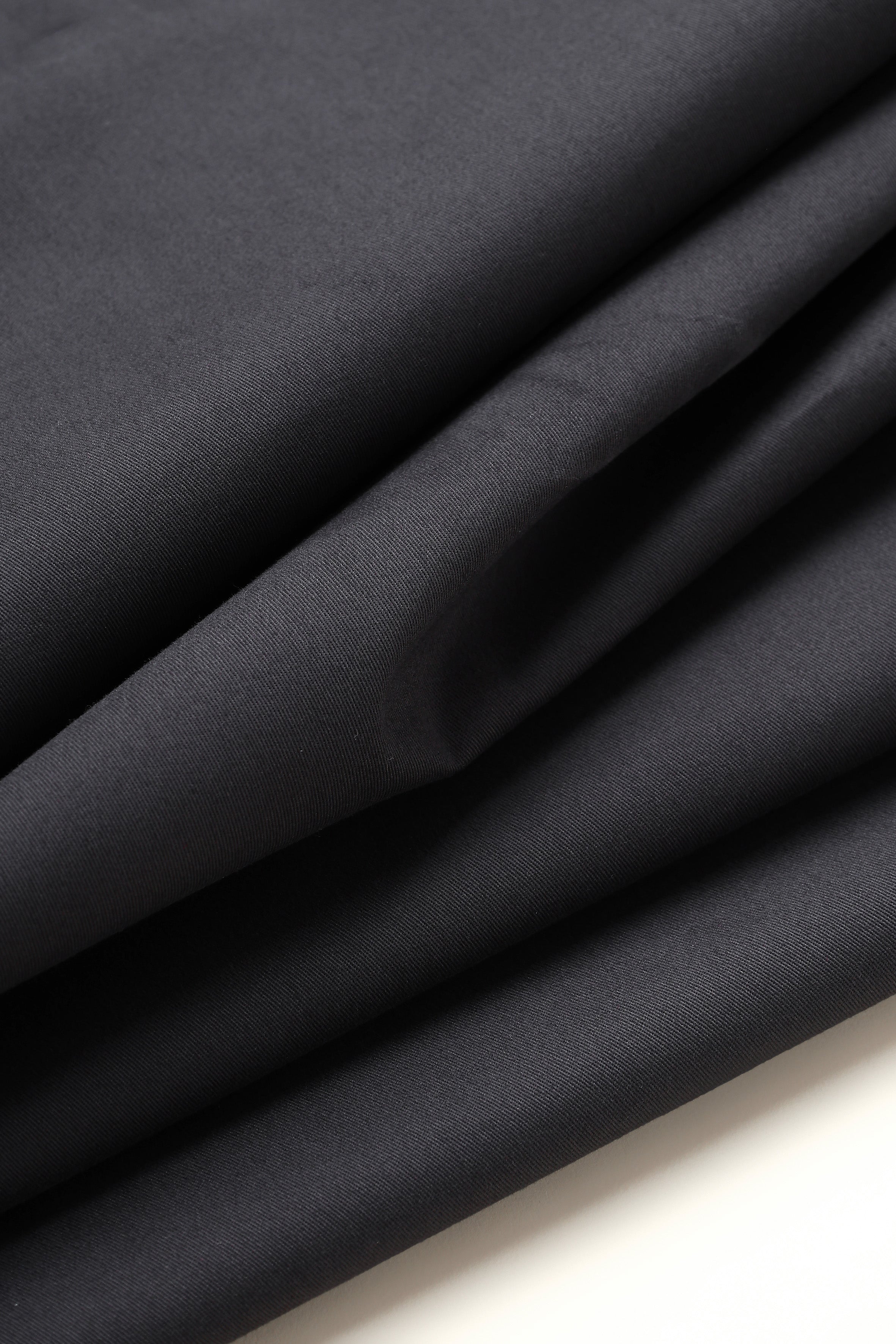 Atelier Brunette - Stretch Cotton Gabardine Chino Fabric in Deep Charcoal