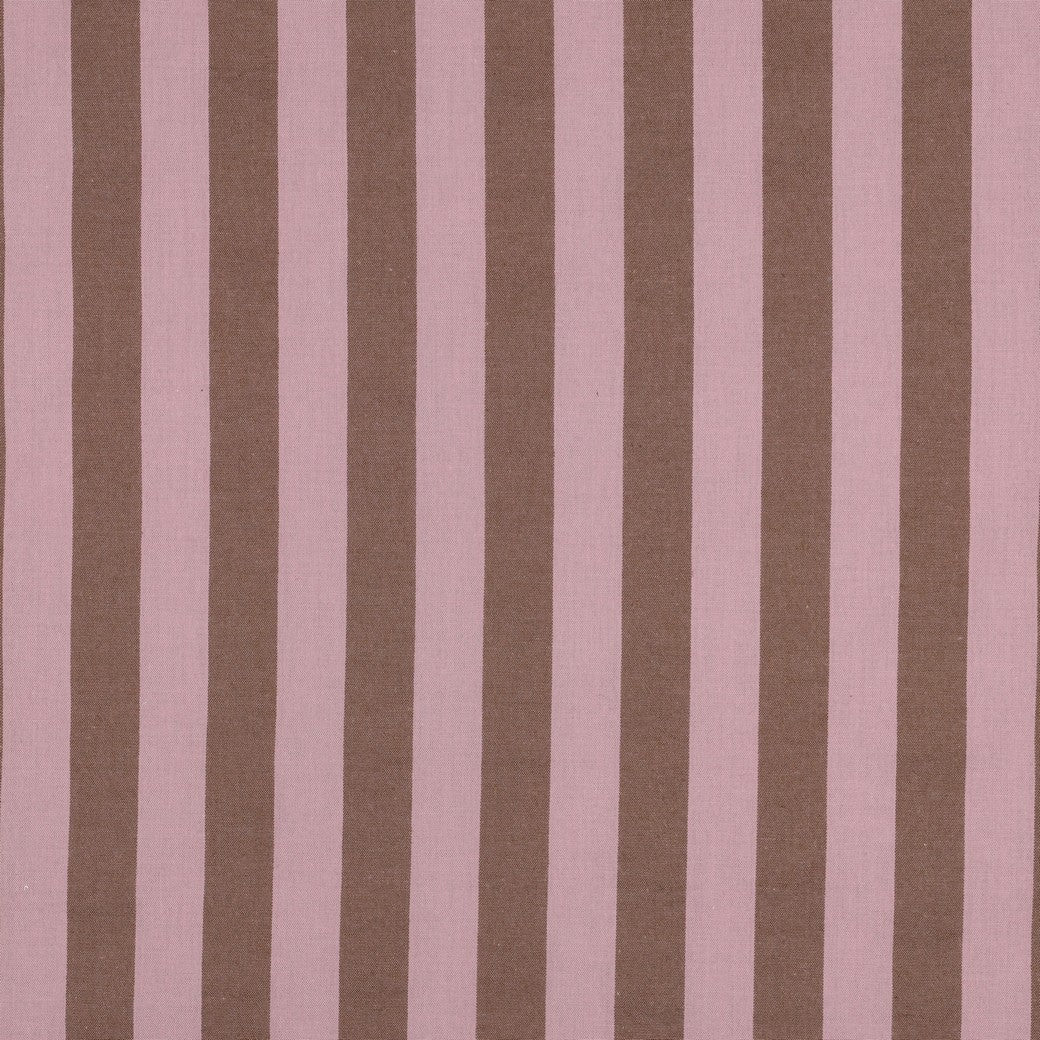 Yarn Dyed Washed Cotton Stripe Fabric in Pink and Camel