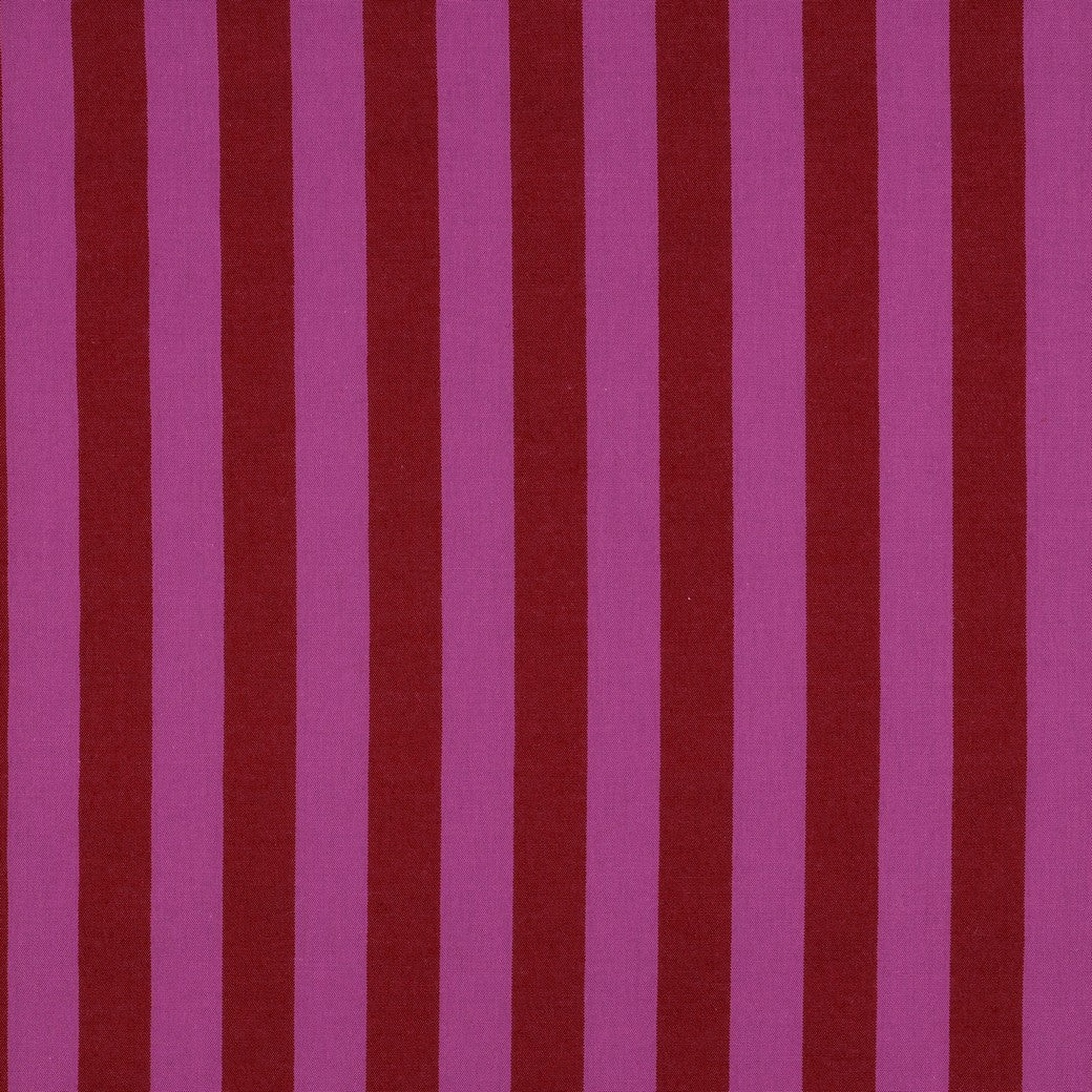 Yarn Dyed Washed Cotton Stripe Fabric in Red and Fuchsia