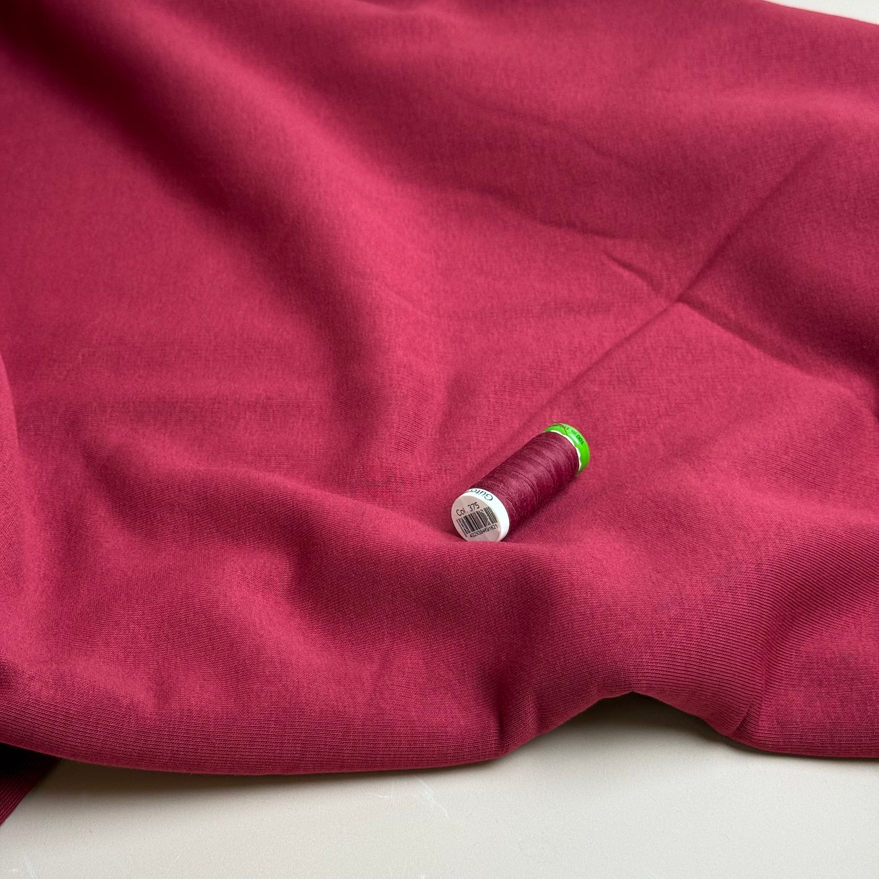 Fleecy Sweat-shirting Fabric in Berry