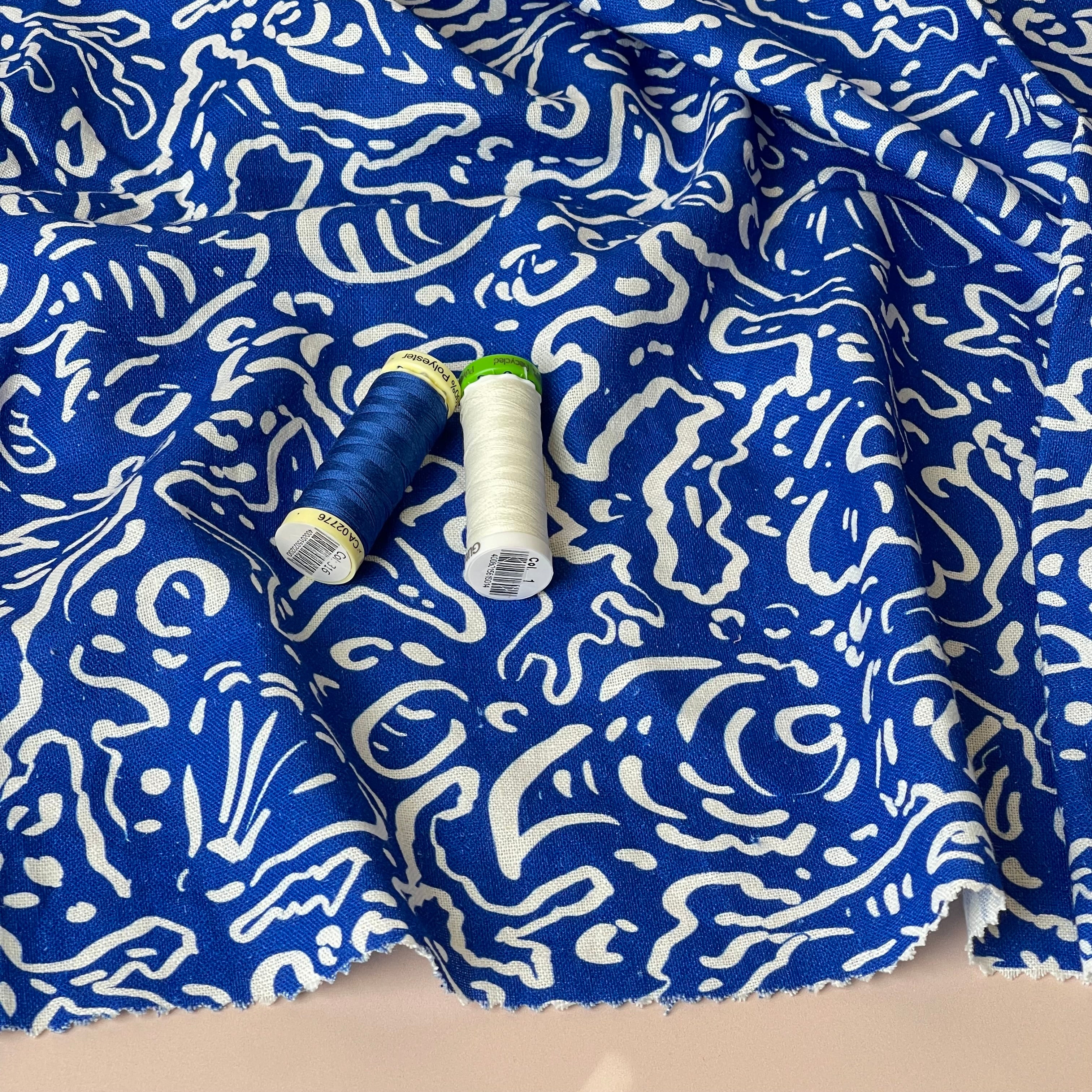 Sewing Kit - RAMONA Dress in Sealife Linen Viscose