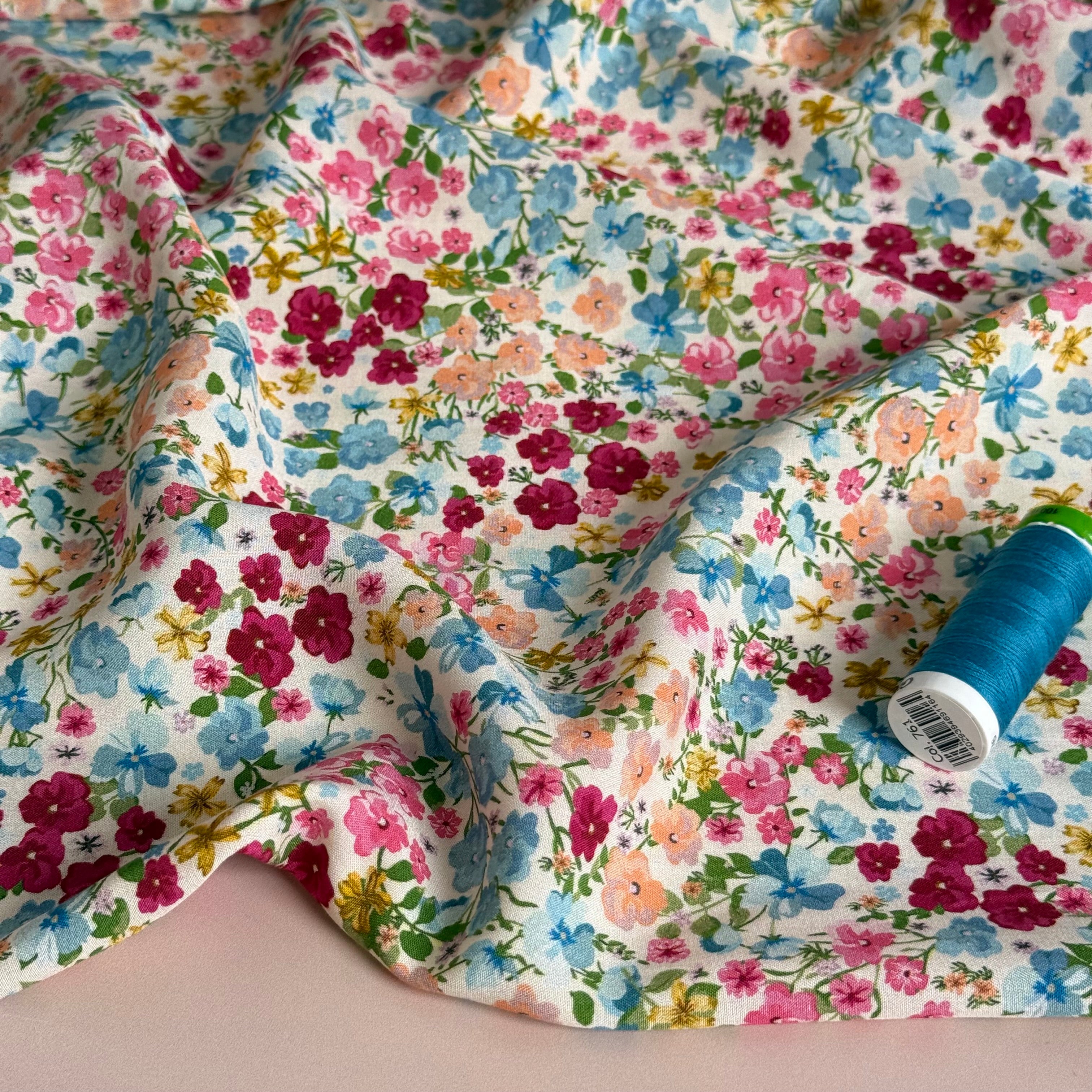 Ditsy Blooms Viscose Poplin Fabric
