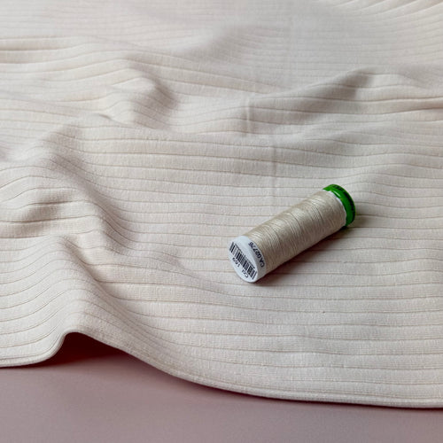Clotted Cream Cotton Ribbed Jersey
