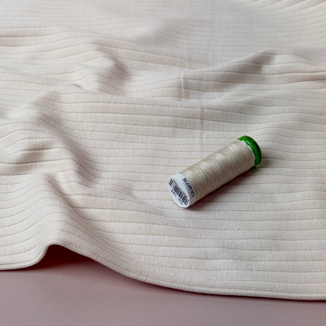 Clotted Cream Cotton Ribbed Jersey