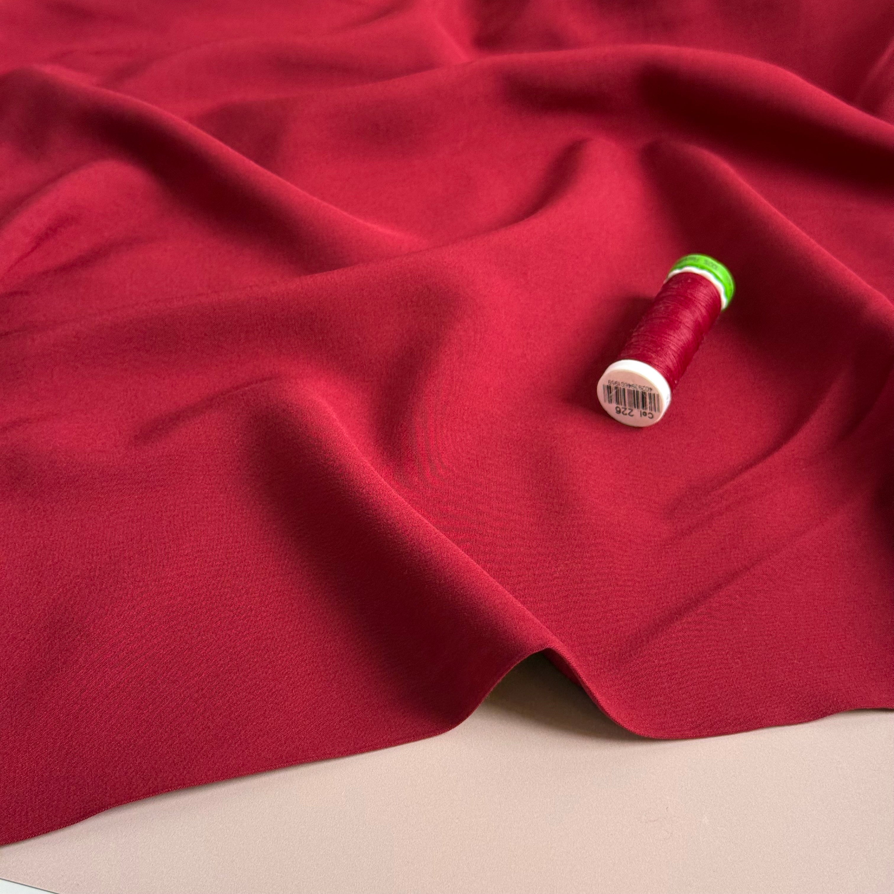 Elegance Red Plain ECOVERO Viscose Fabric