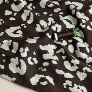 Leopard Dark Brown Yarn Dyed Jacquard Knit