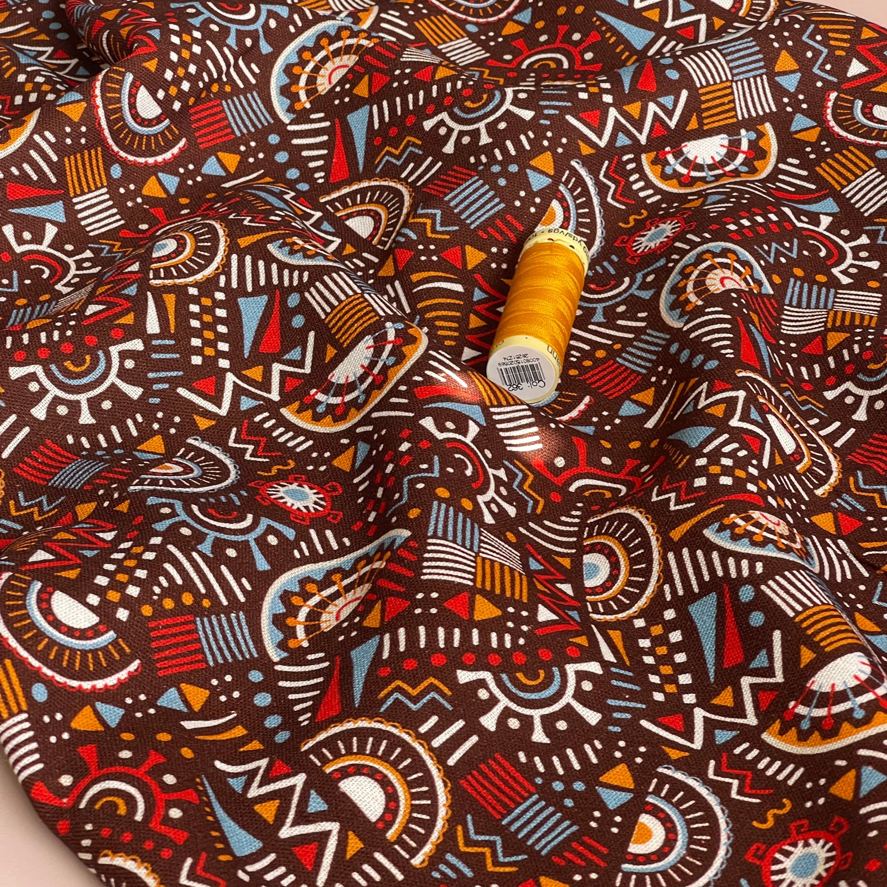 Fun Shapes Viscose Linen Fabric