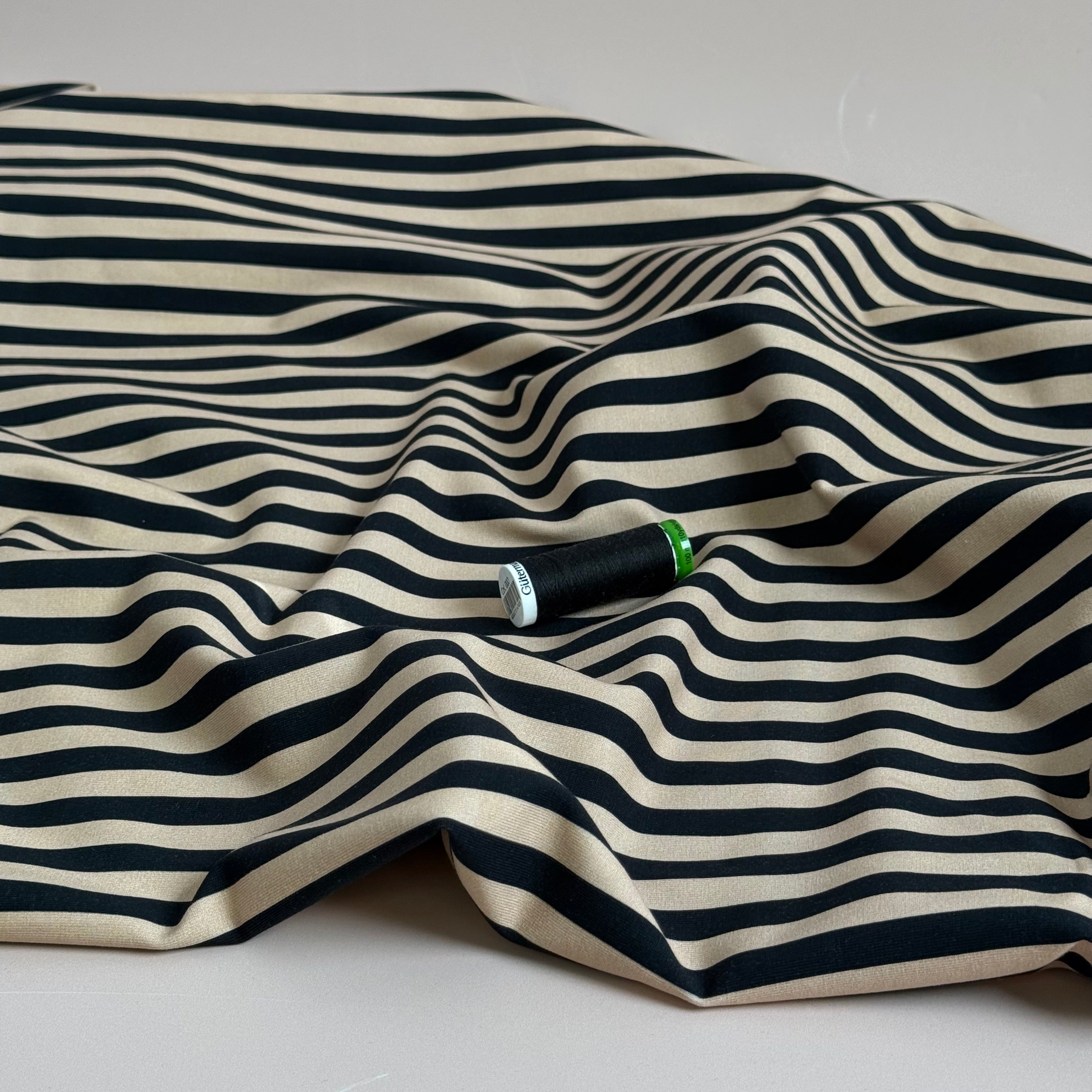 Danish Design - Two-toned Stripes Neutral Cotton Jersey