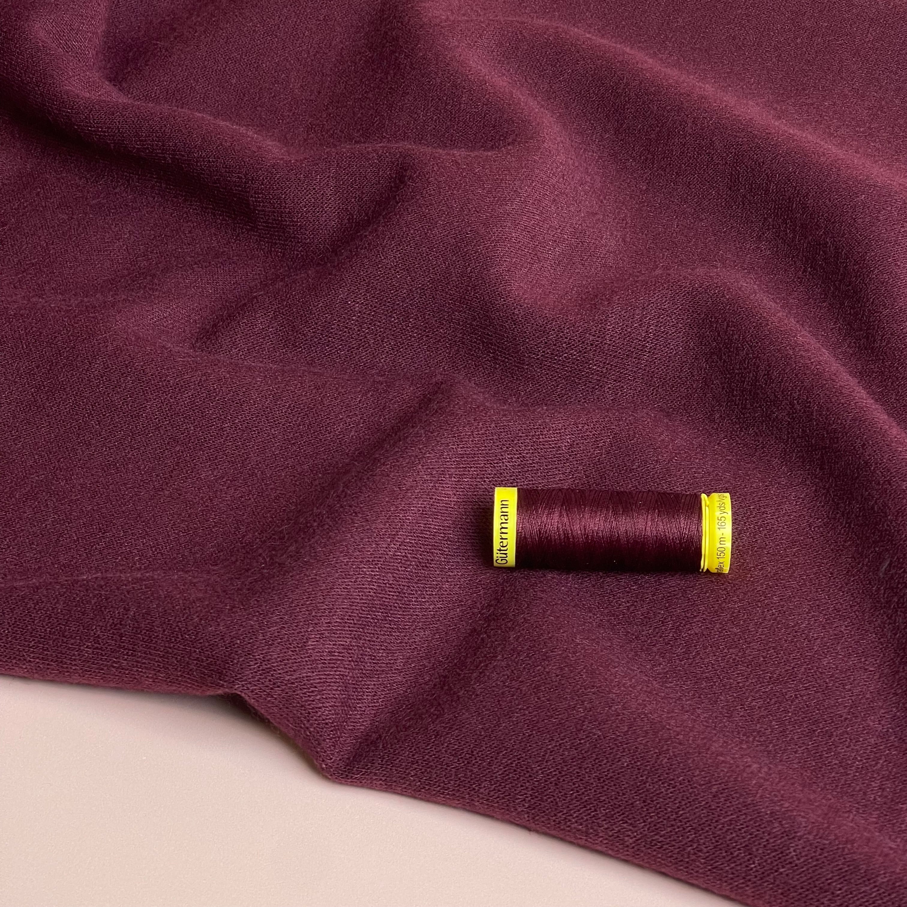 Soft Touch Viscose Blend Sweater Knit in Burgundy
