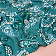 Paisley in Petrol Viscose Jersey Fabric