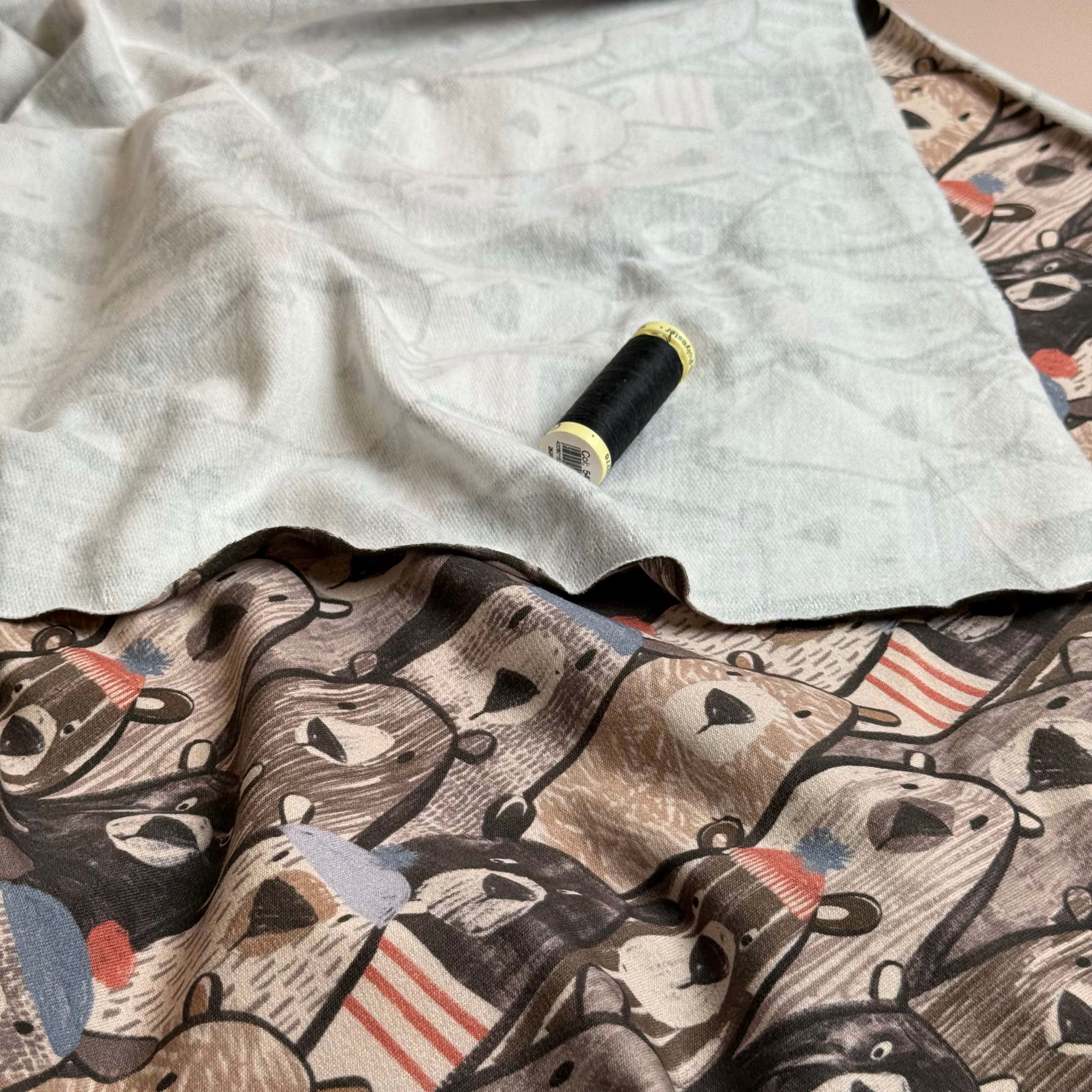 Bears  Peach Soft Cotton Sweat-shirting