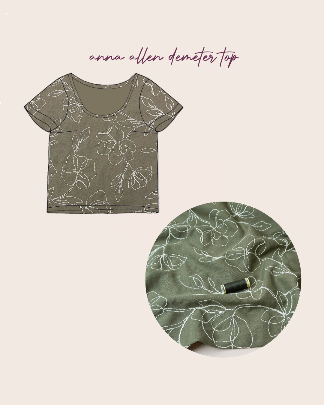 Sewing Kit - Demeter Dress in Embroidered Linen Fabric