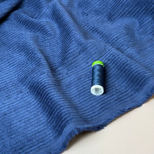Pure Cotton Washed Corduroy 4.5W in Dark Blue