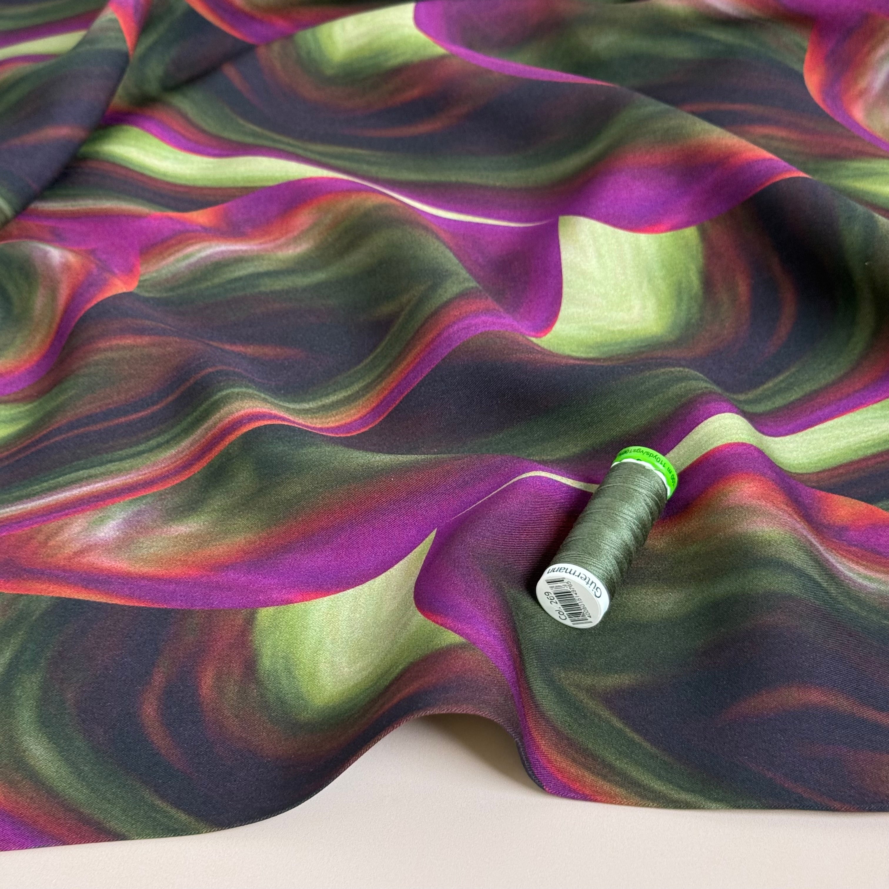 Swirly Leaves Viscose Twill with LENZING™ ECOVERO™ fibres
