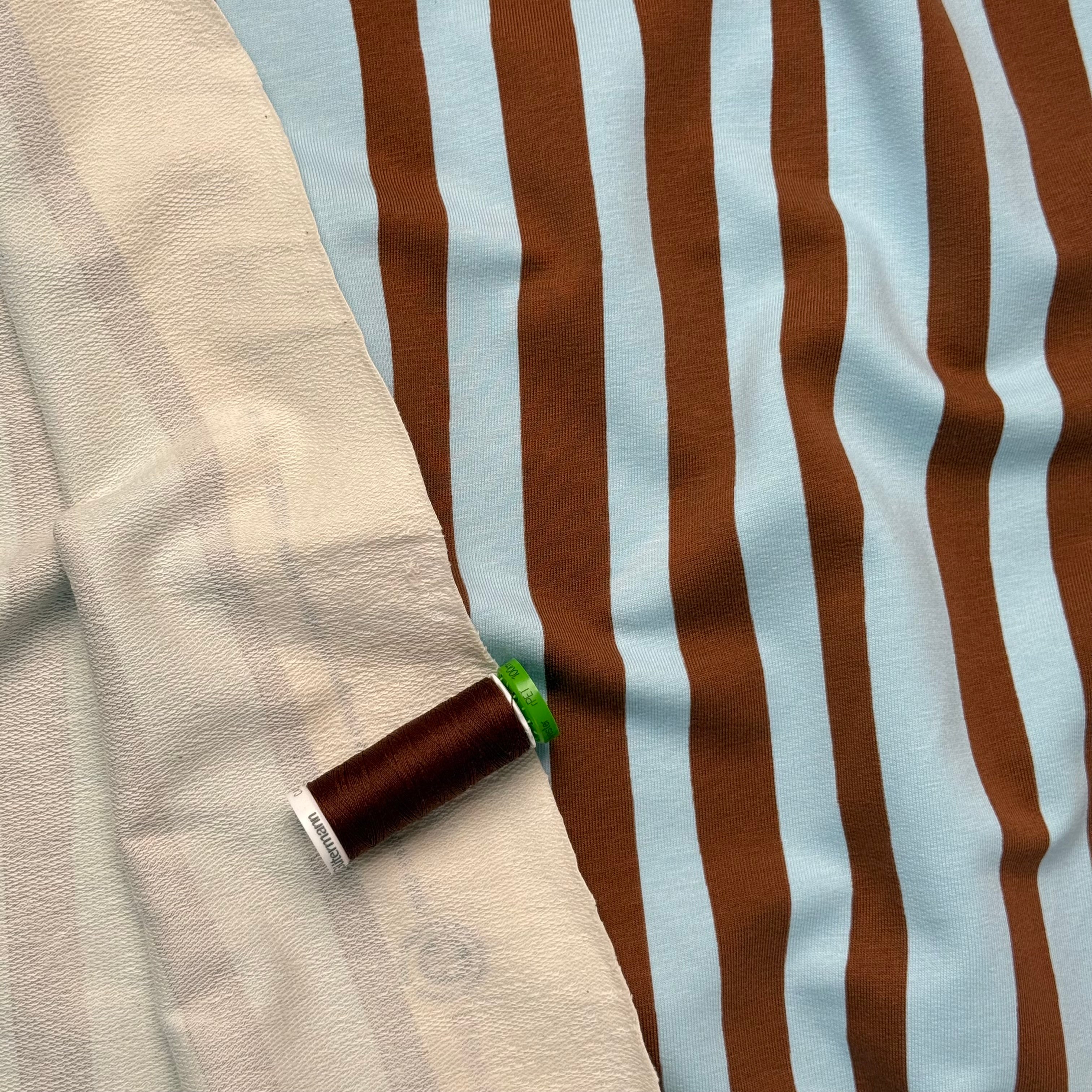 Wavy Stripes Brown Organic GOTS Cotton French Terry
