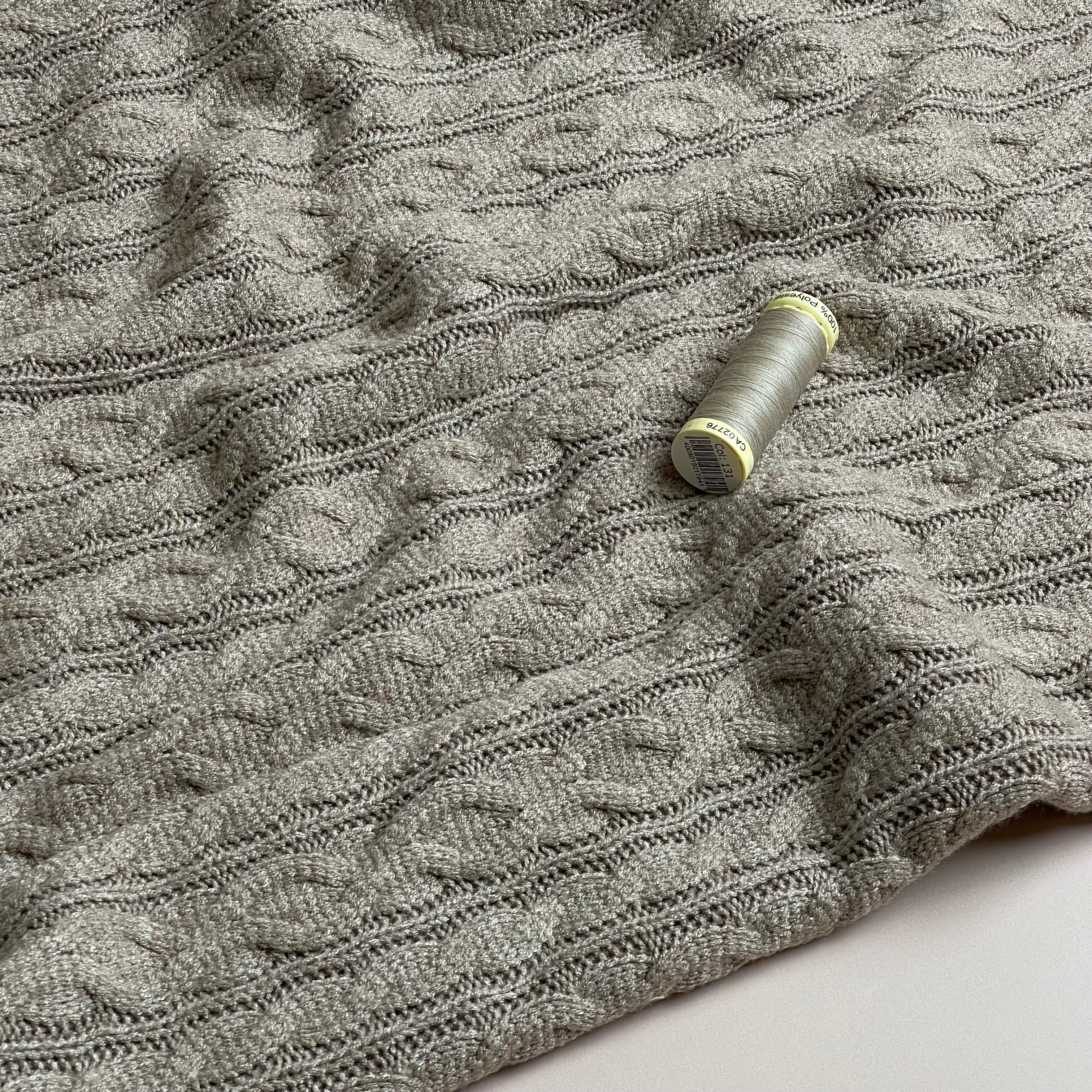 Nordic Cable Knit in Taupe Melange