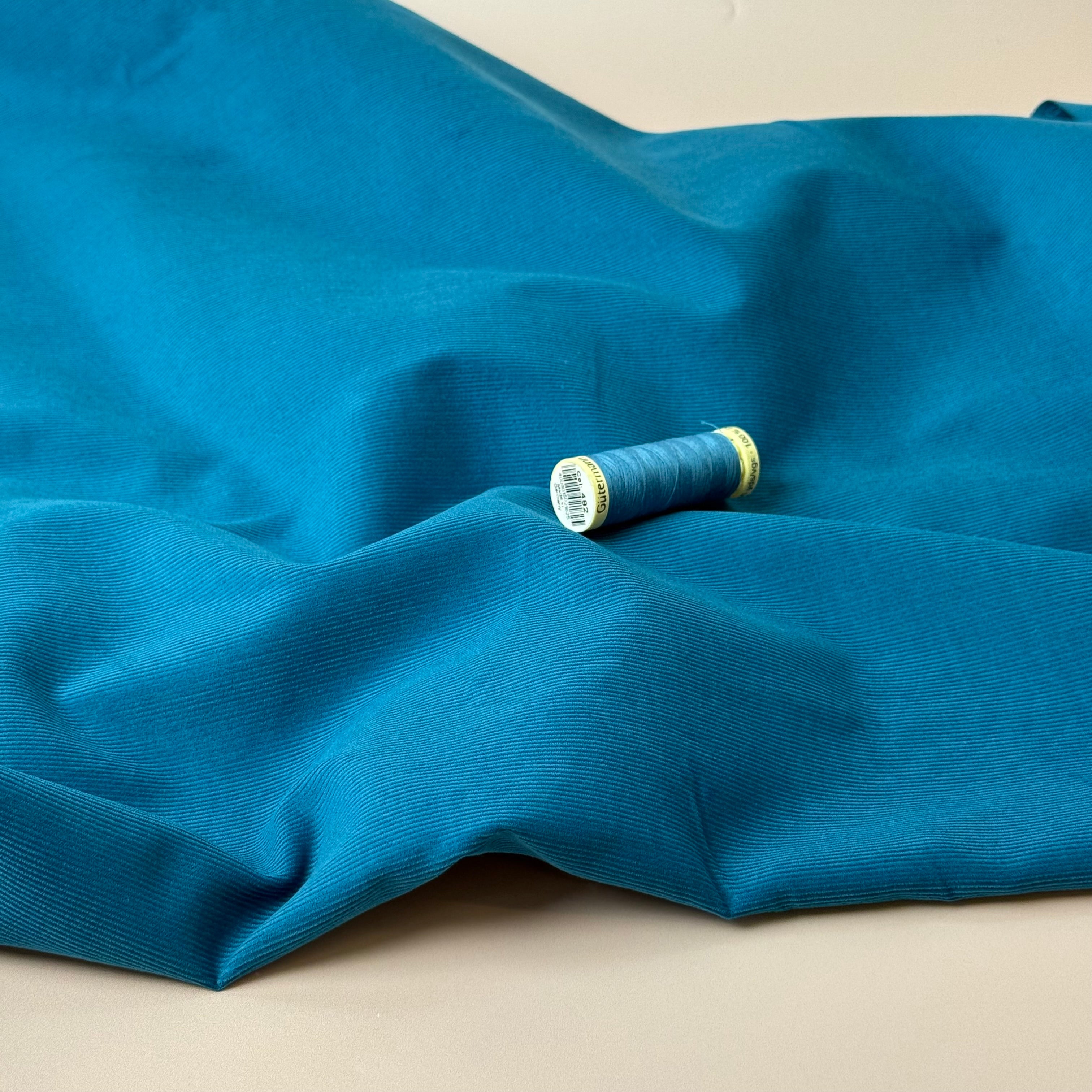 21 Wale Cotton Needlecord in Turquoise