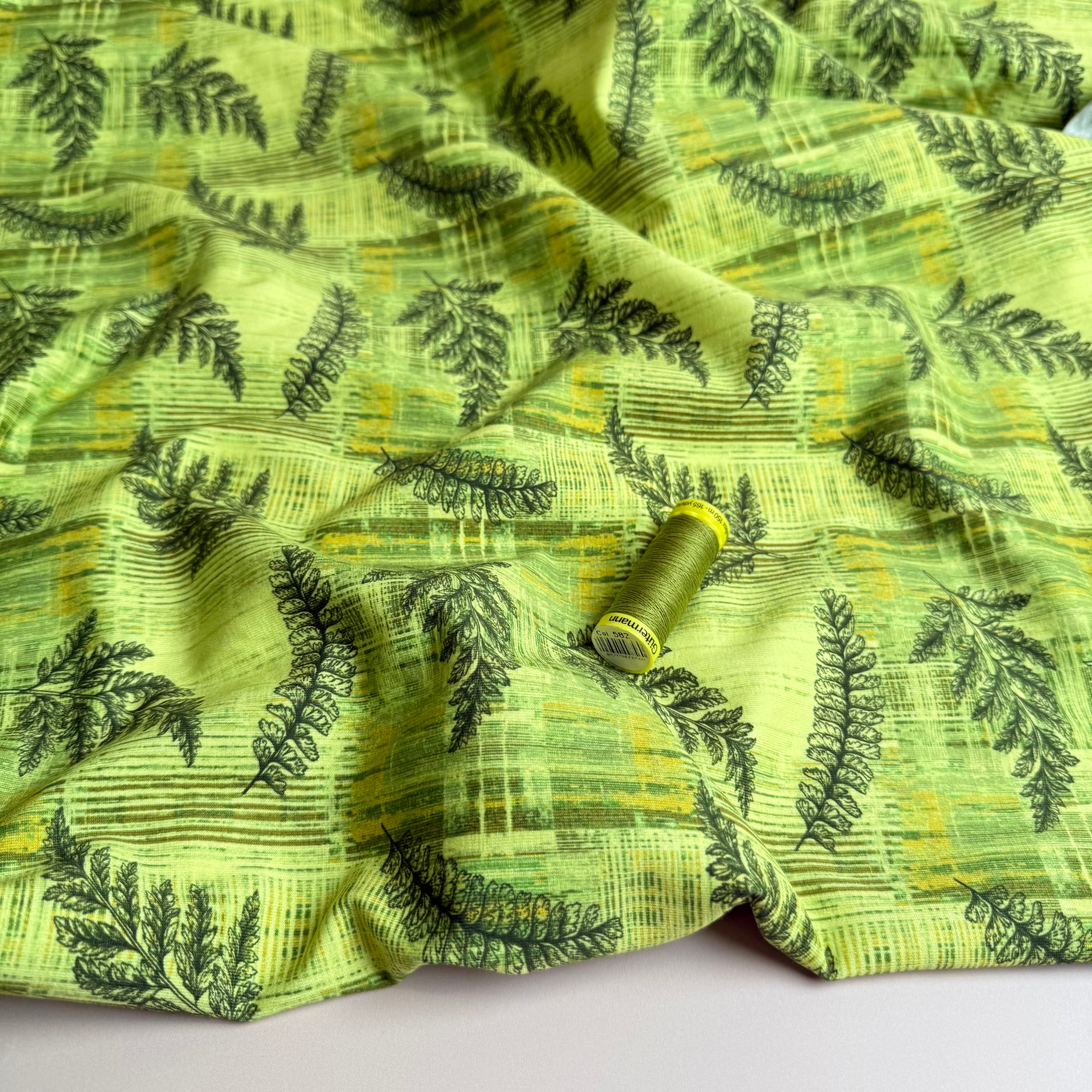 Danish Design - Fern Leaves Grass Green Cotton Jersey