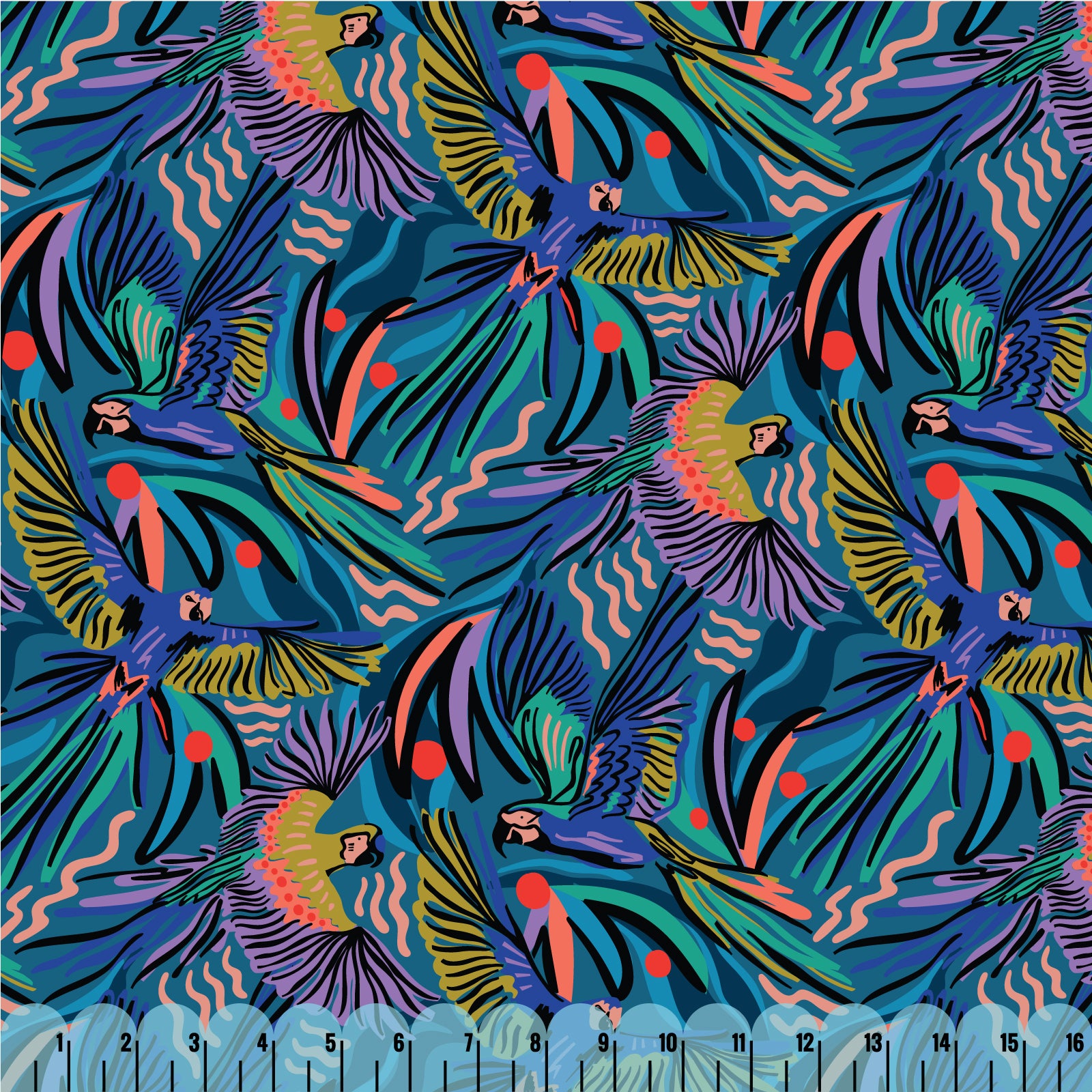 Cloud 9 Fabrics - Jungle Birds from Wildscape Modal Rayon