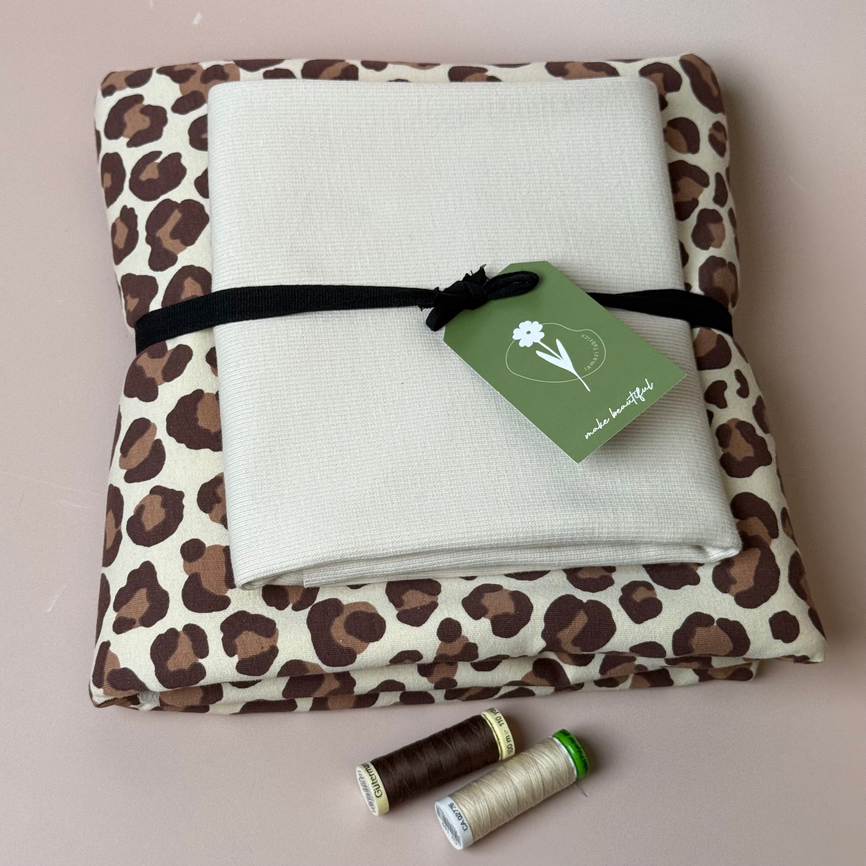 Colour Bundles - Leopard print on Natural Sweatshirt & Ribbing