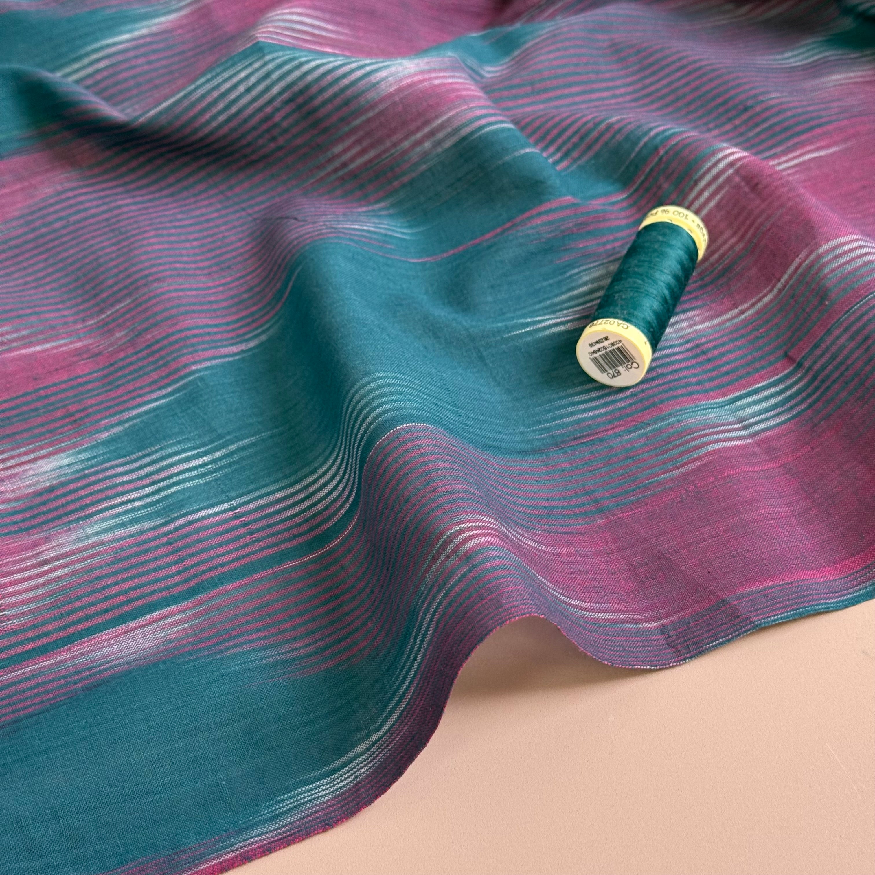 Autumn Jewel in Classic Chevron Pure Cotton Handloom Fabric