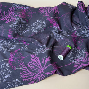 Danish Design - Autumn Seeds on Purple Cotton Jersey Fabric