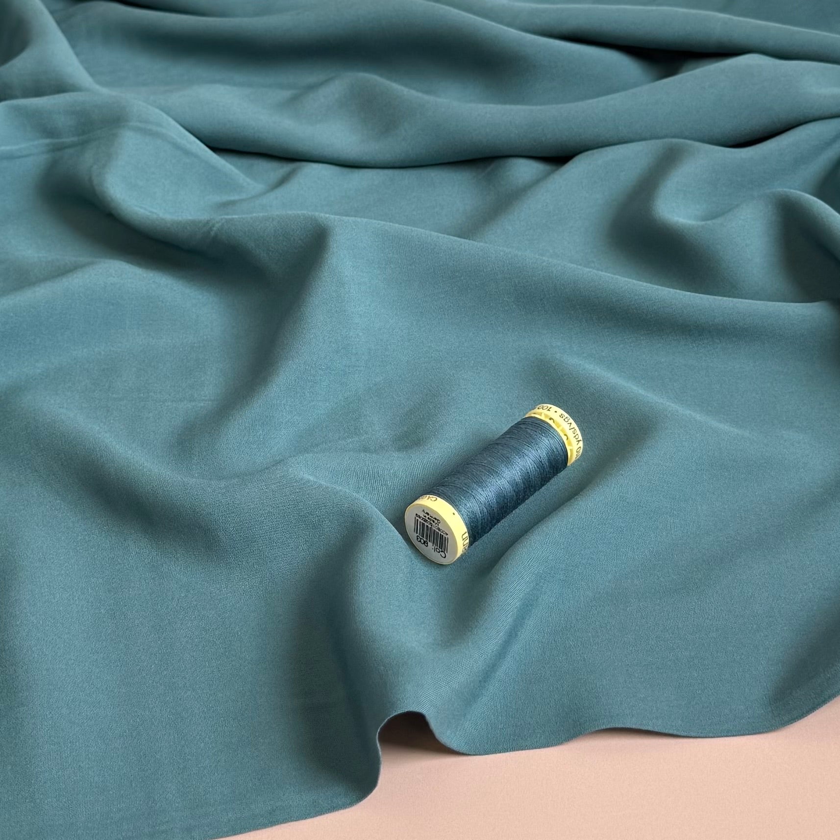 Elegance Petrol Plain ECOVERO Viscose Fabric