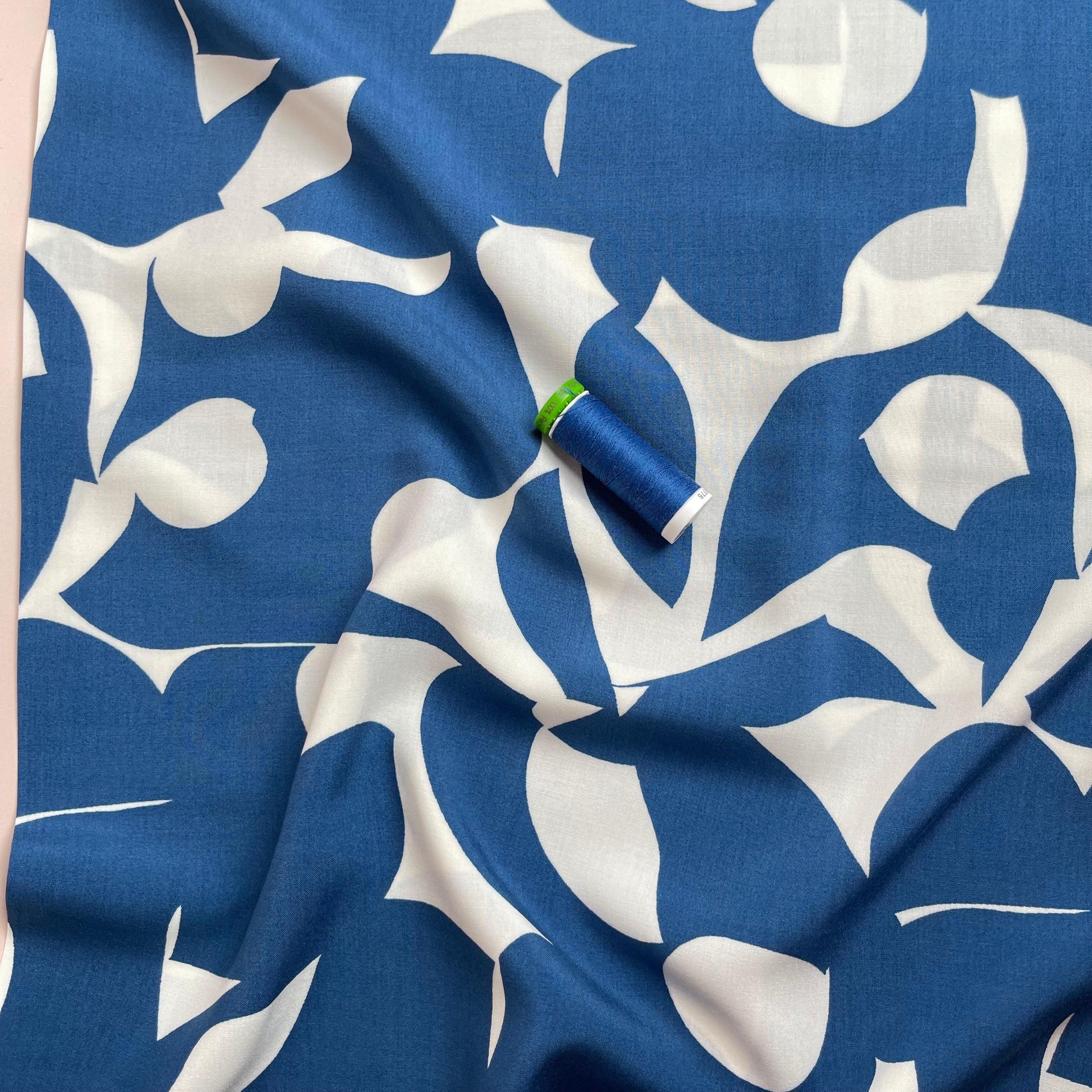 Blue Shadows Viscose Fabric