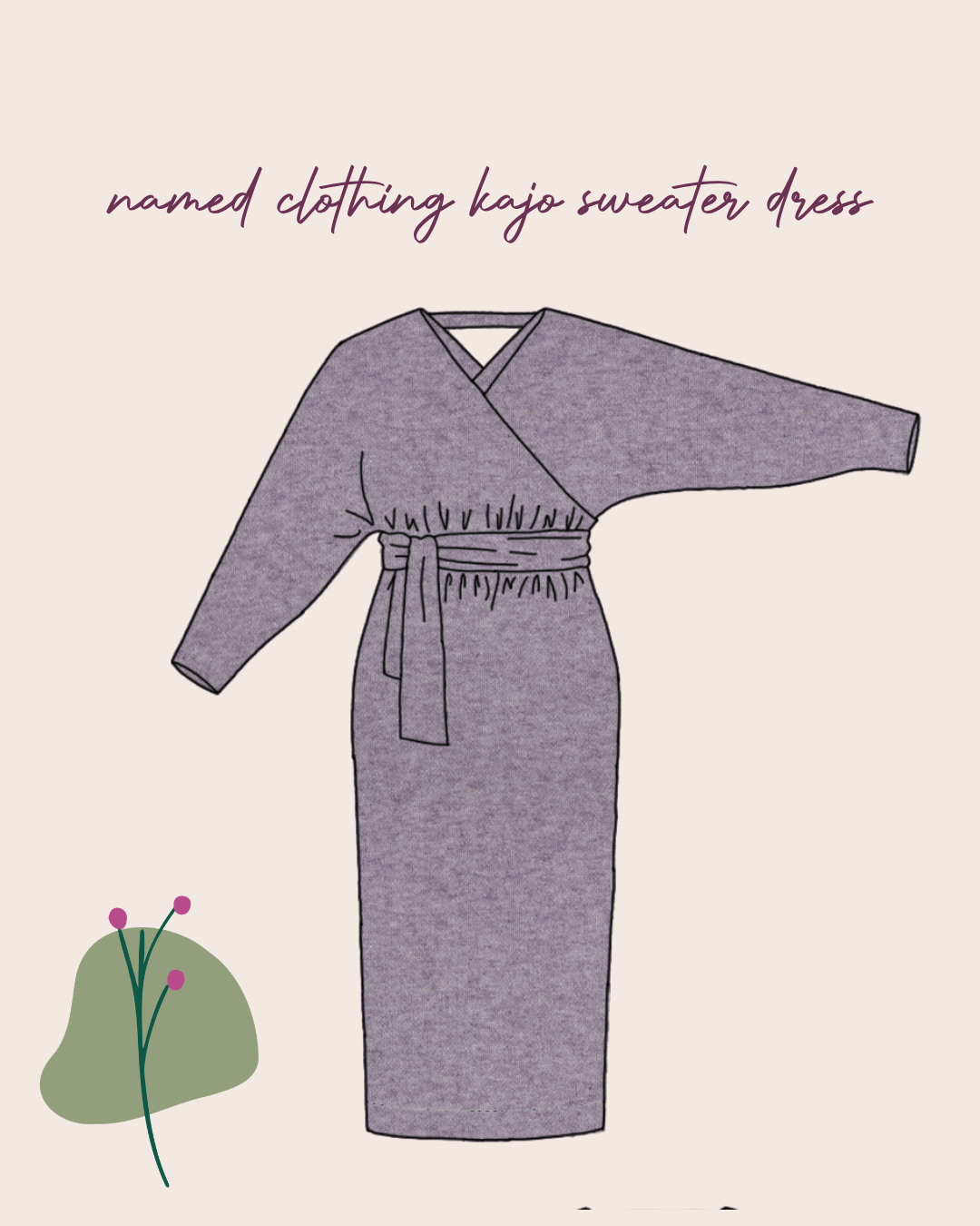 Sewing Kit - Kajo Dress & Top in Snug Knit Fabrics (multiple colour choice)