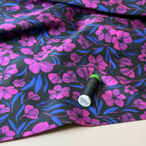 Autumn Flowers in Jewel Cotton Sateen Fabric