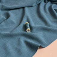 Flow Light Petrol Viscose Linen Blend Dress Fabric