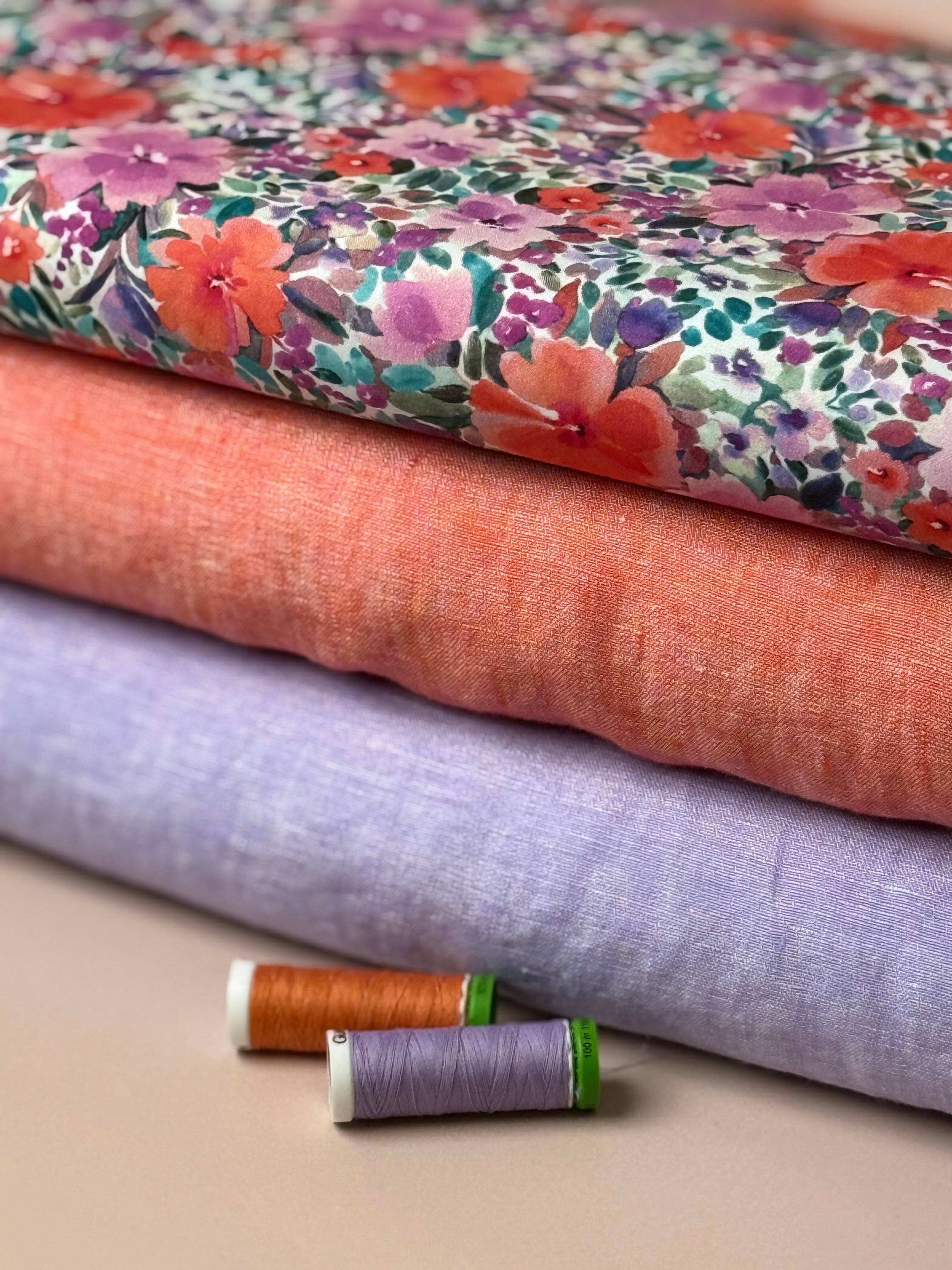 Watercolour Flowers Fine Cotton Poplin